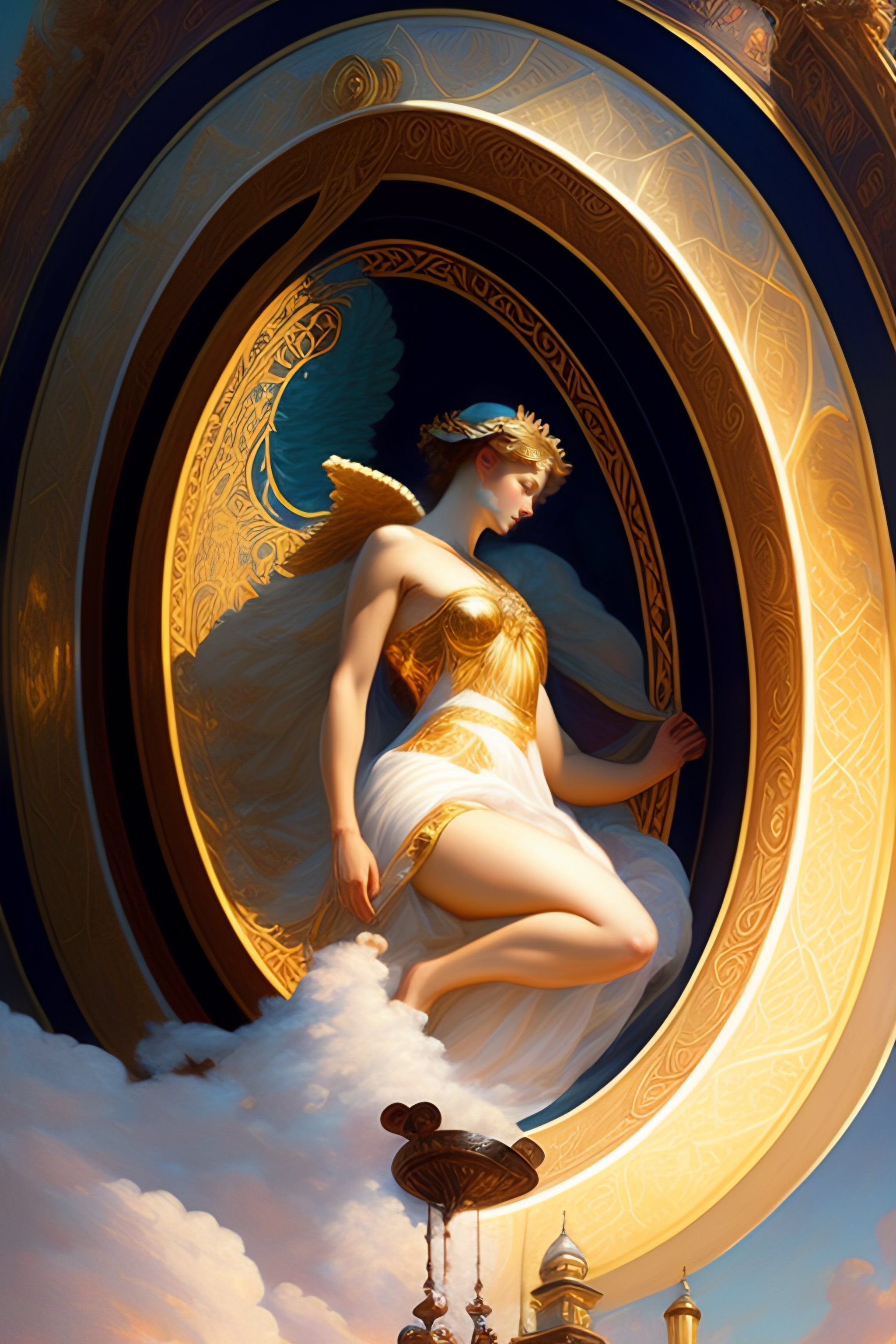 Lexica - The wheel of fortune with Hebrew letter engravings floating in ...
