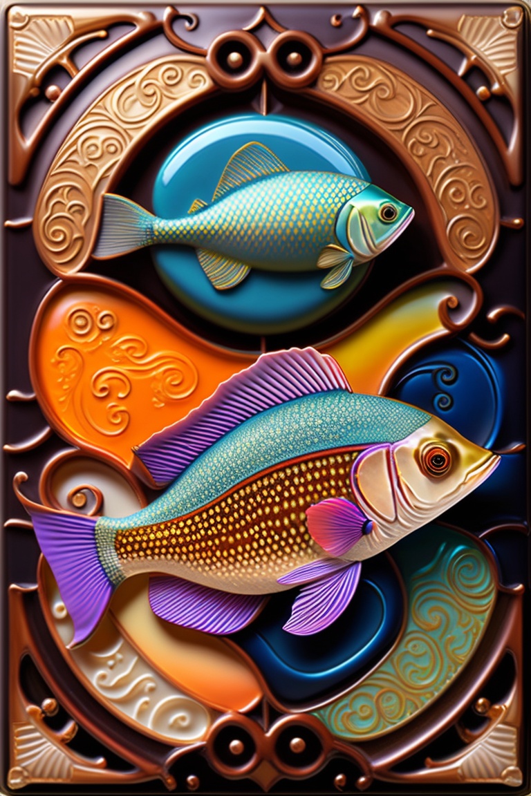 Lexica - Spanish ceramic tiles with etched fish and seashells ...