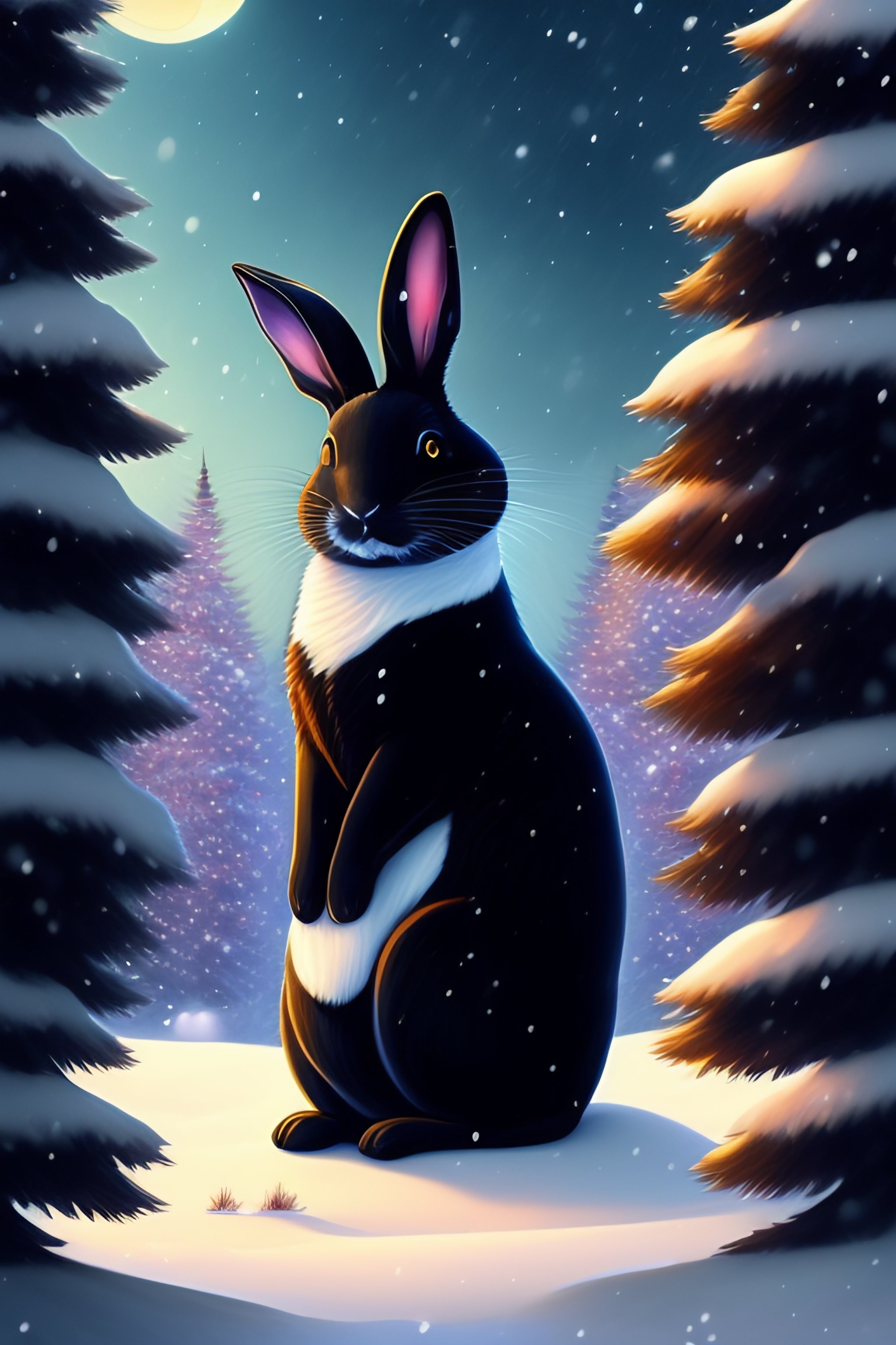 Lexica - Black rabbit in the style of the anime 