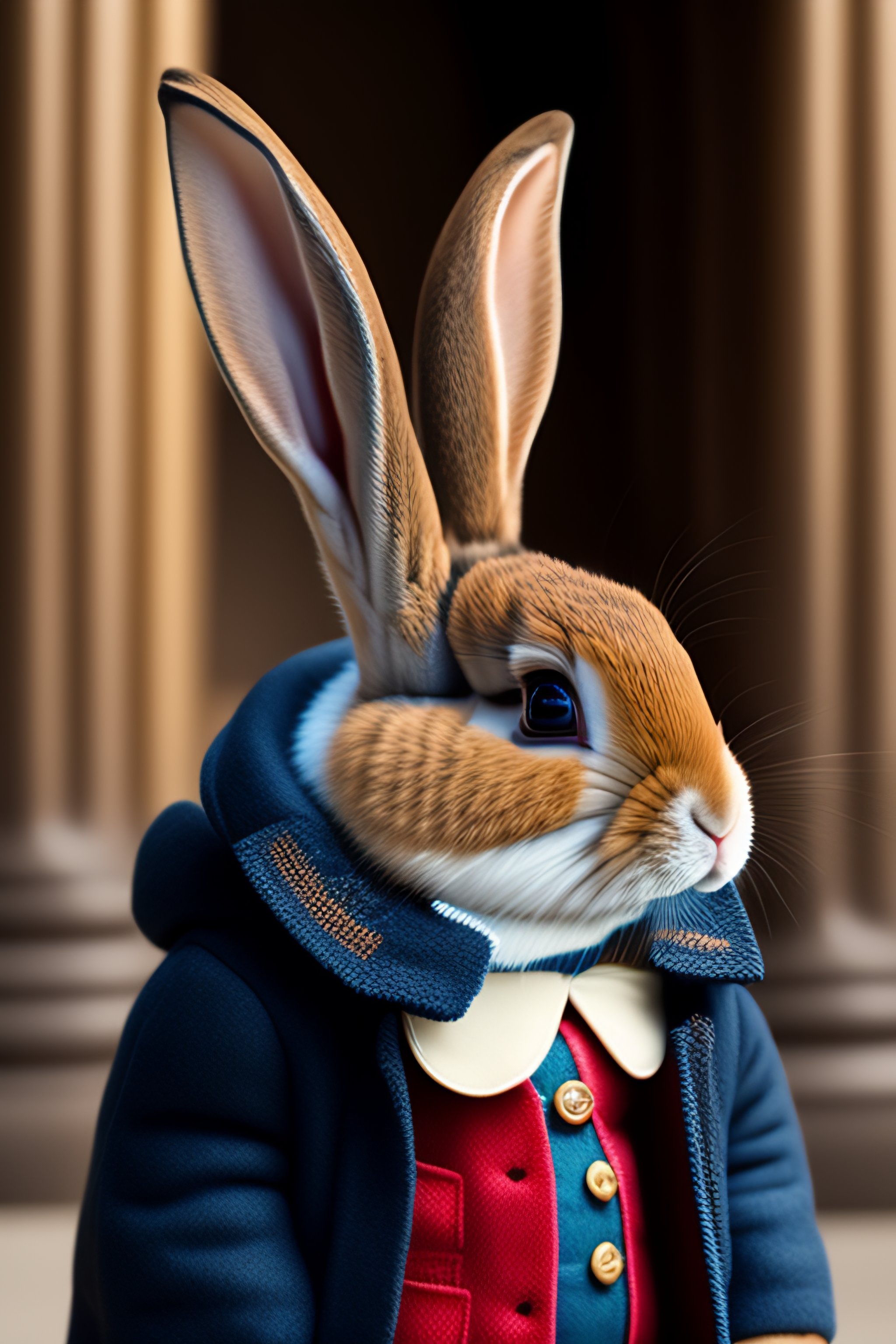 Lexica - A rabbit in a Colombian coat and accessories
