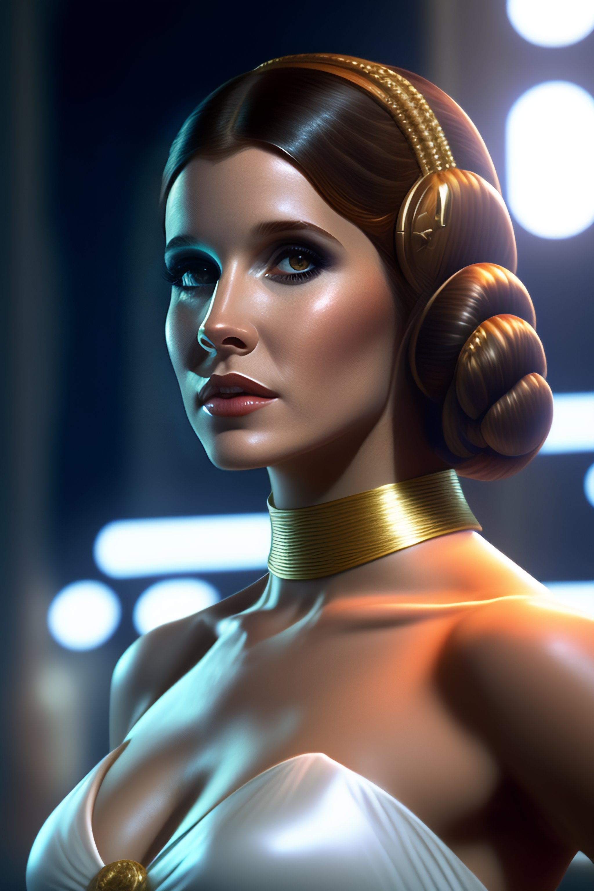 Lexica - Nakedd, bikini, full length, legs, young Carrie Fisher as Princess Leia, anatomy