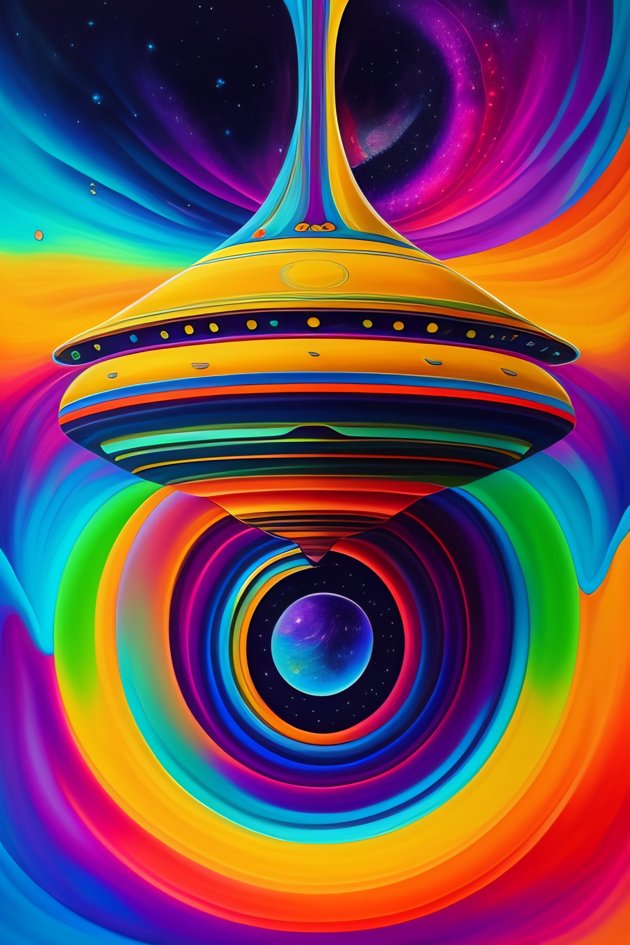 Lexica - Psychedelic painting of space ship