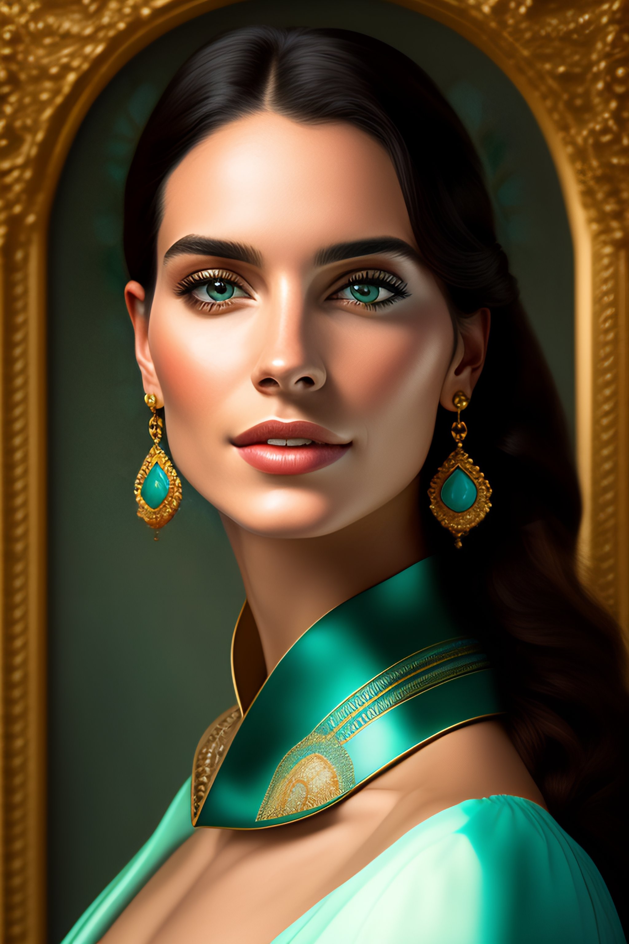Lexica - Portrait of a young woman wearing a beautiful necklace and ...