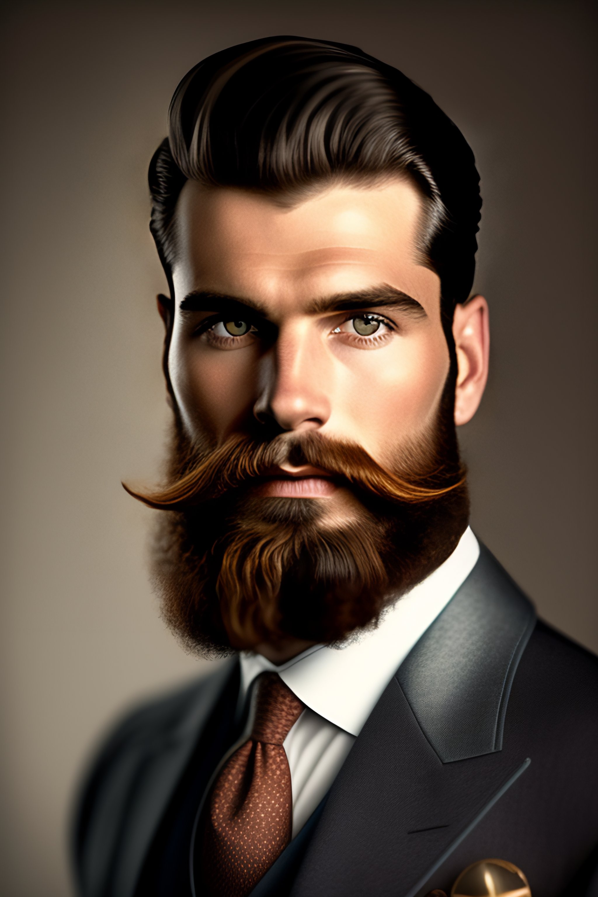 Lexica - Realistic photography of a stern man with a short beard from 1930