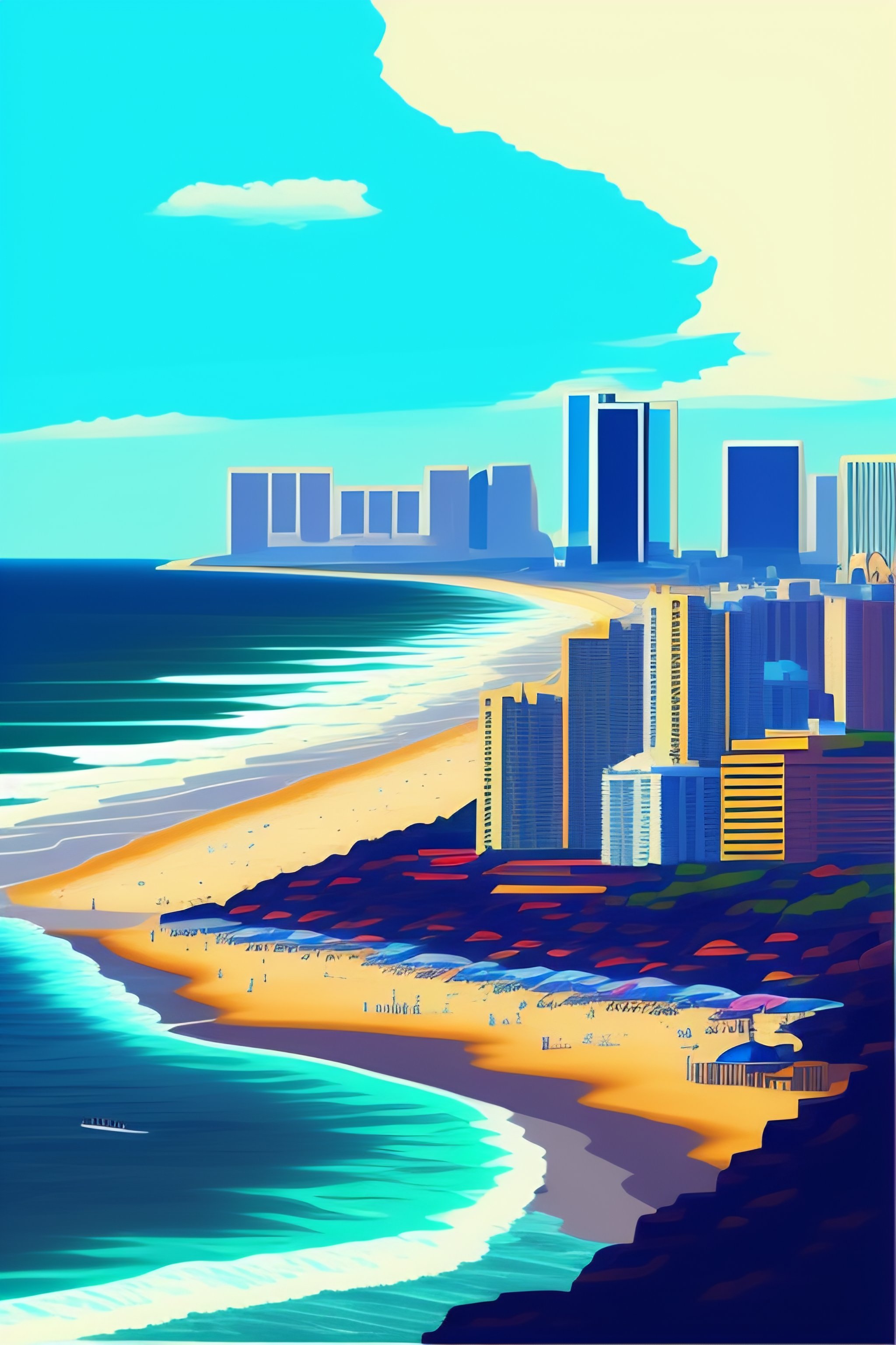 Picture of Lexica - In a vector style create an image of Atlantic city including ...