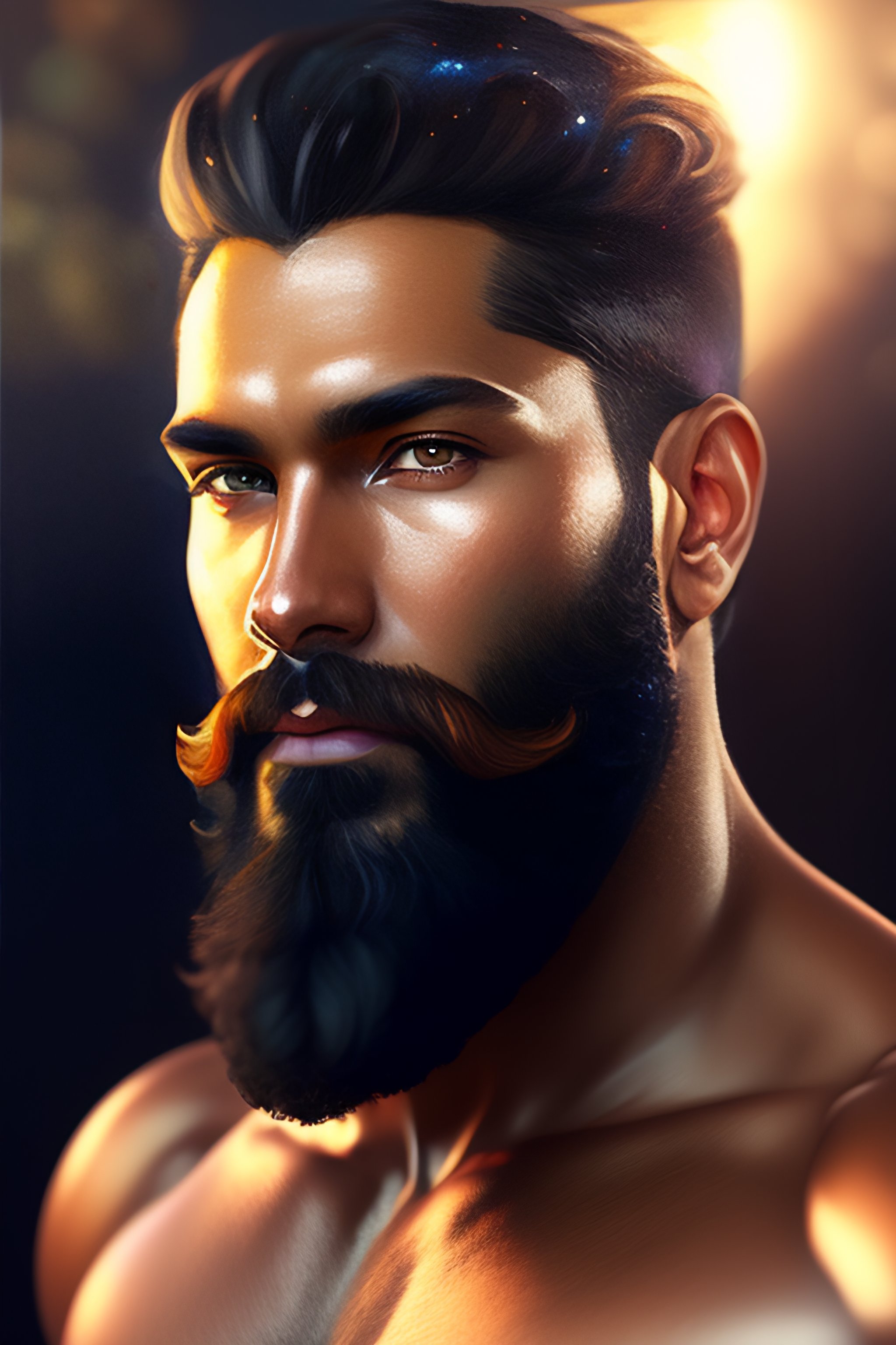 prompthunt: strong giga chad attractive man face symettry brown beard with  christmas hat masculine traits brown hair purple eyes clean skin ultra  realistic highly detailed highly realistic 8 k photo realistic