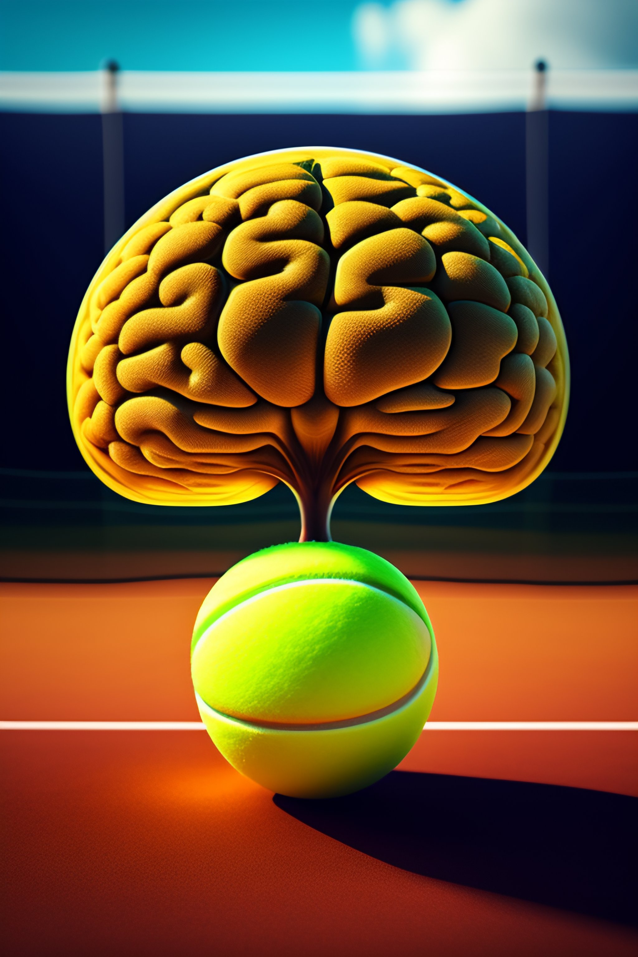 Lexica Big tennis balls brain