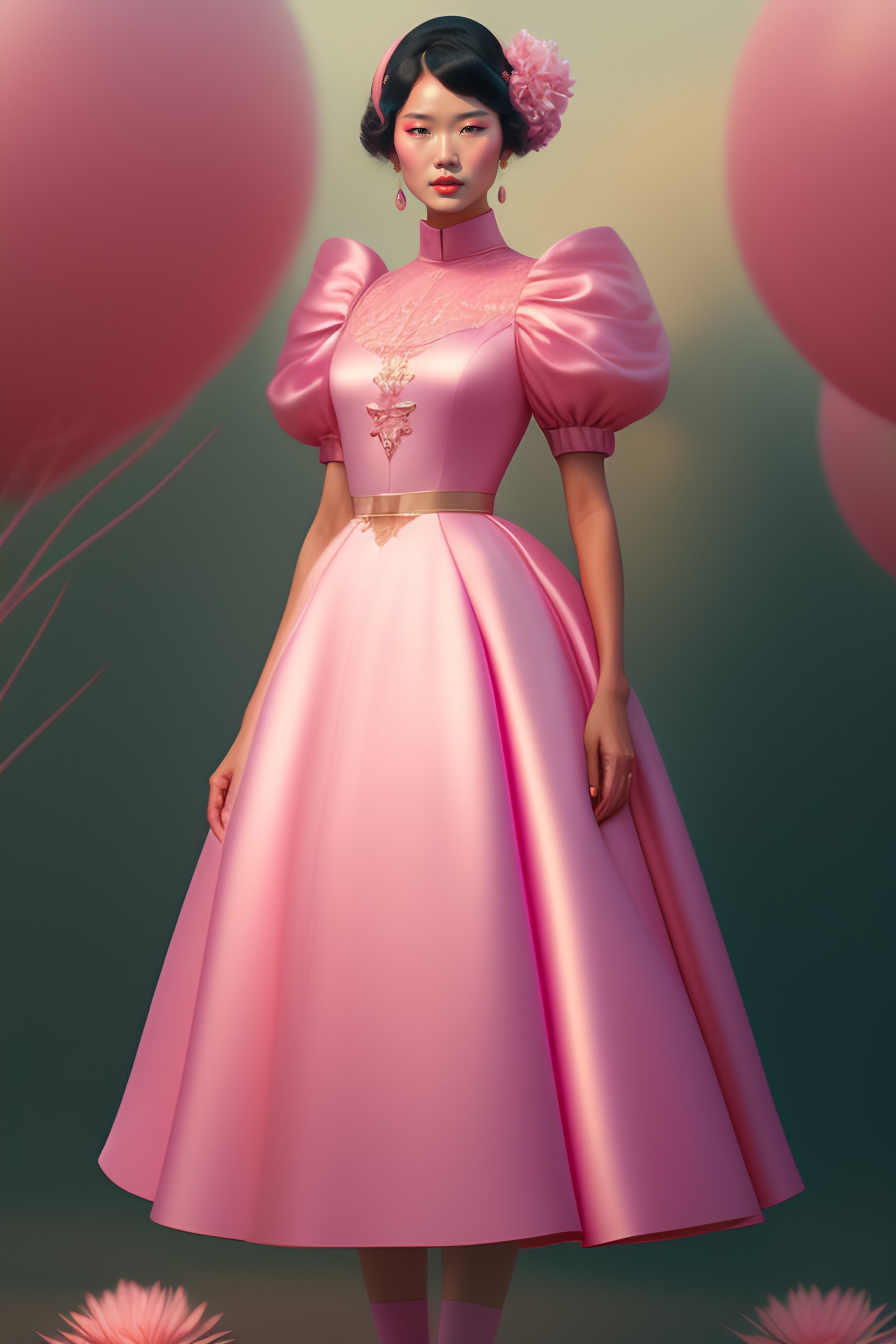 Lexica A Digital Painting Of A Woman In A Pink Dress A   1b78af66 3c84 4085 8c9c 91be74e85e27