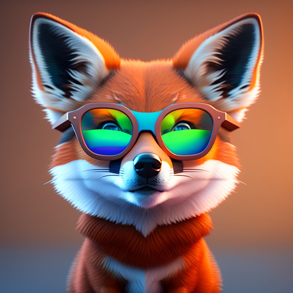 Lexica - Portrait of a cartoon fox wearing sunglasses, in the style of ...