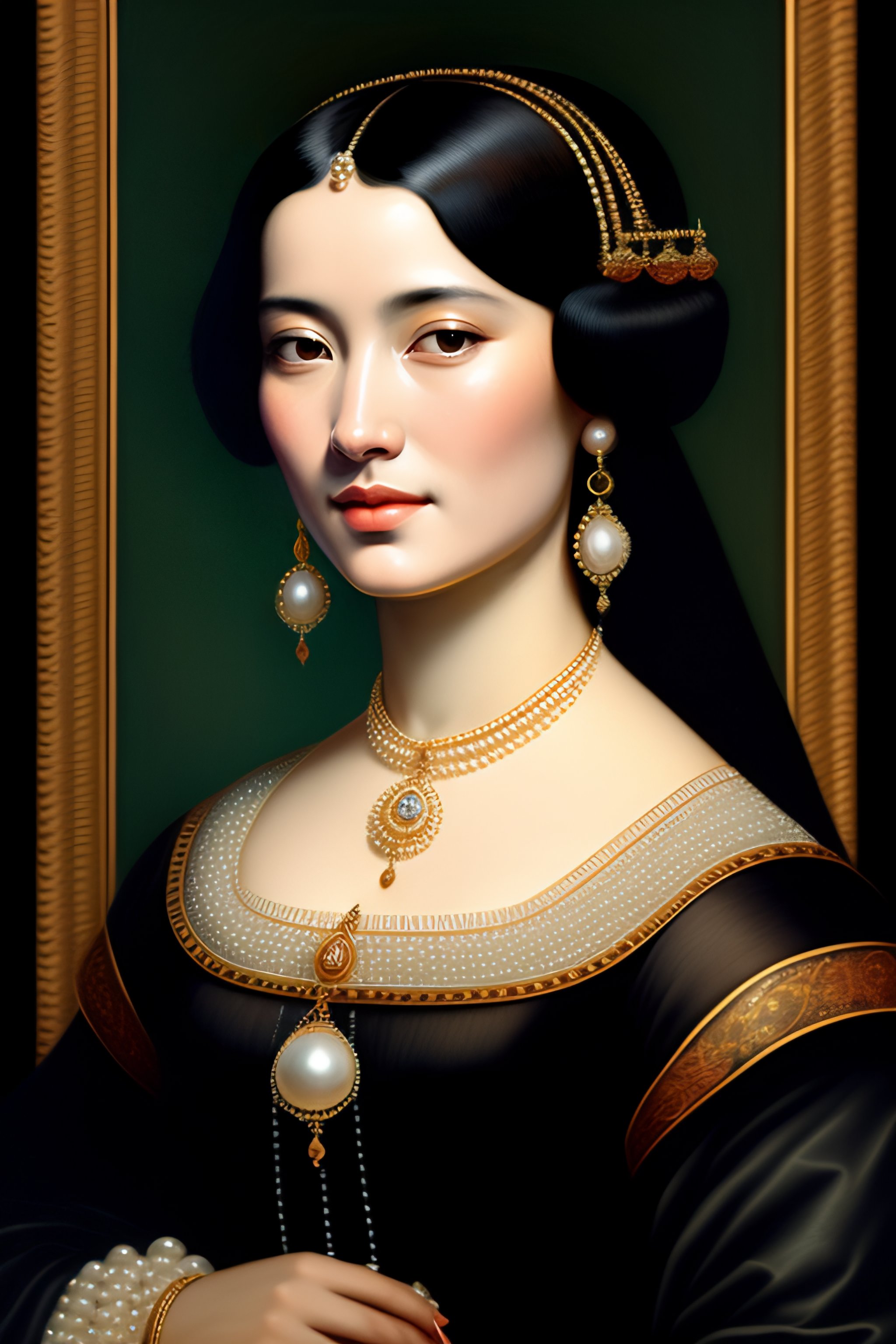 Lexica - 16th century painting of a black haired woman wearing an ...