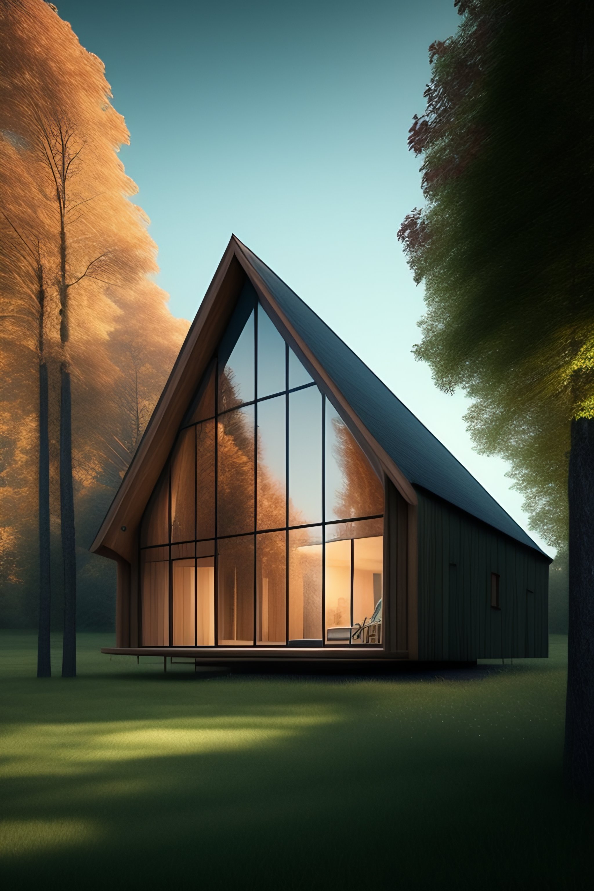 Lexica - Wooden house with lots of windows in nature
