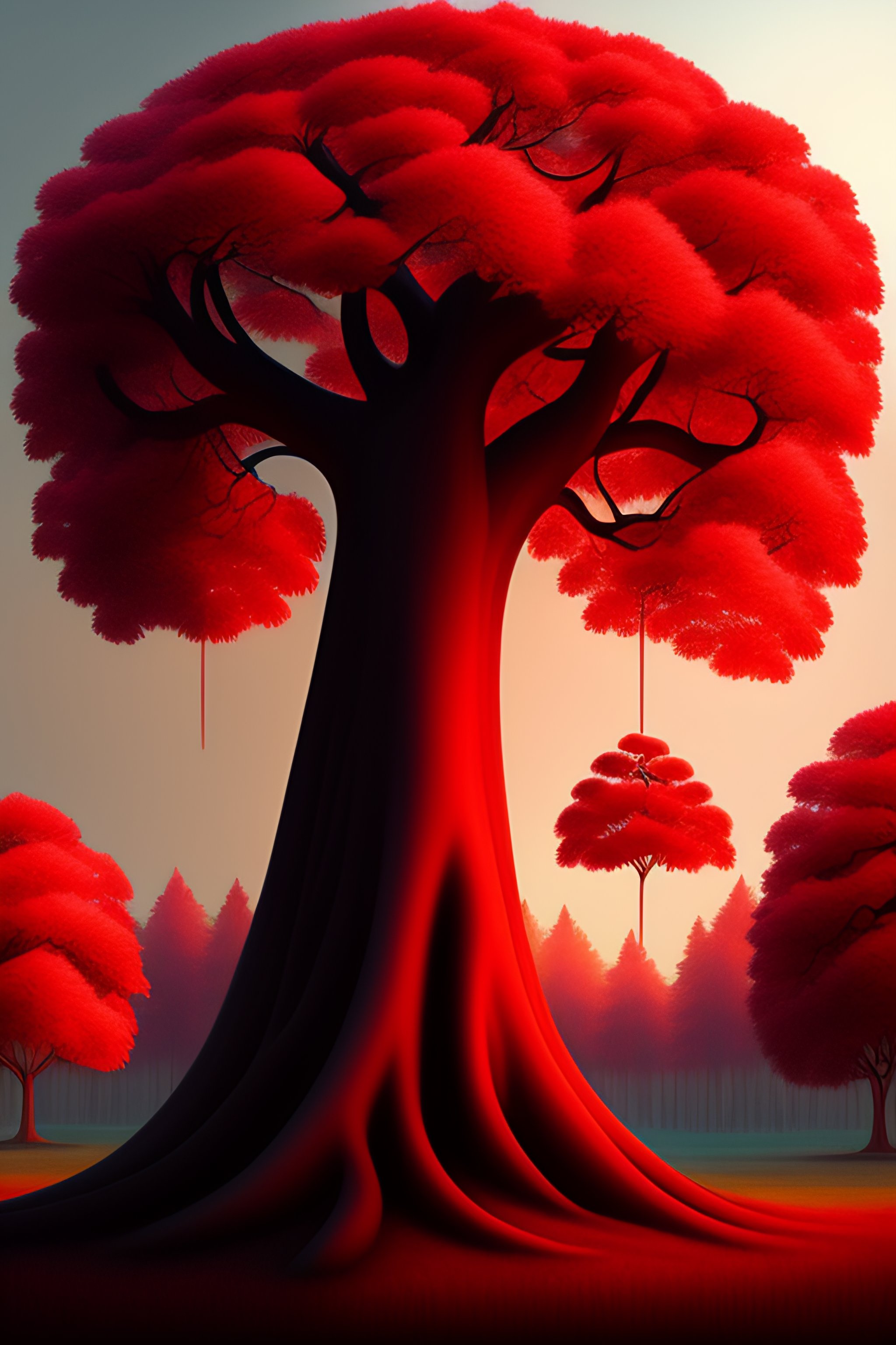 Lexica - Draw me a red tree of life