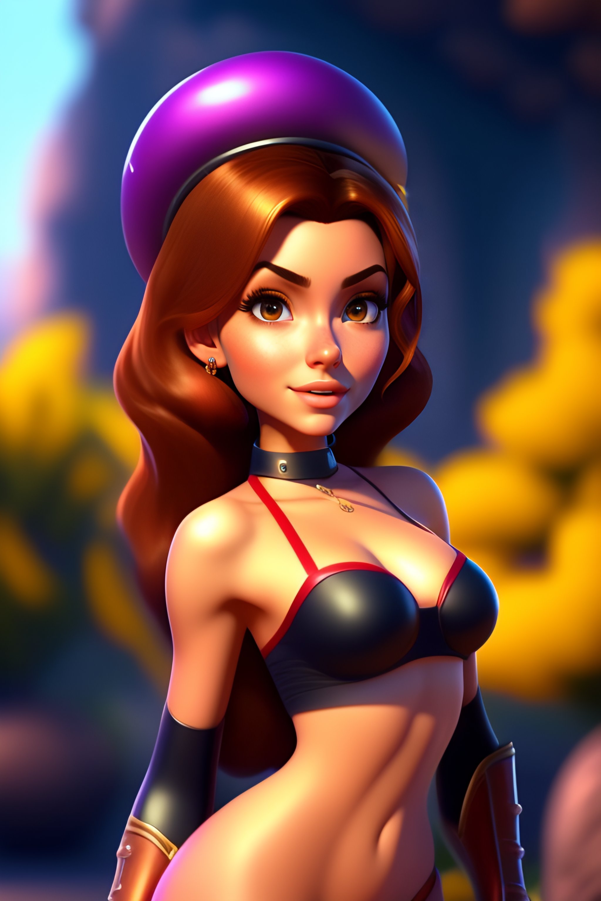 Lexica - Very hot girl, without bra, without pan, pixar style, 3d