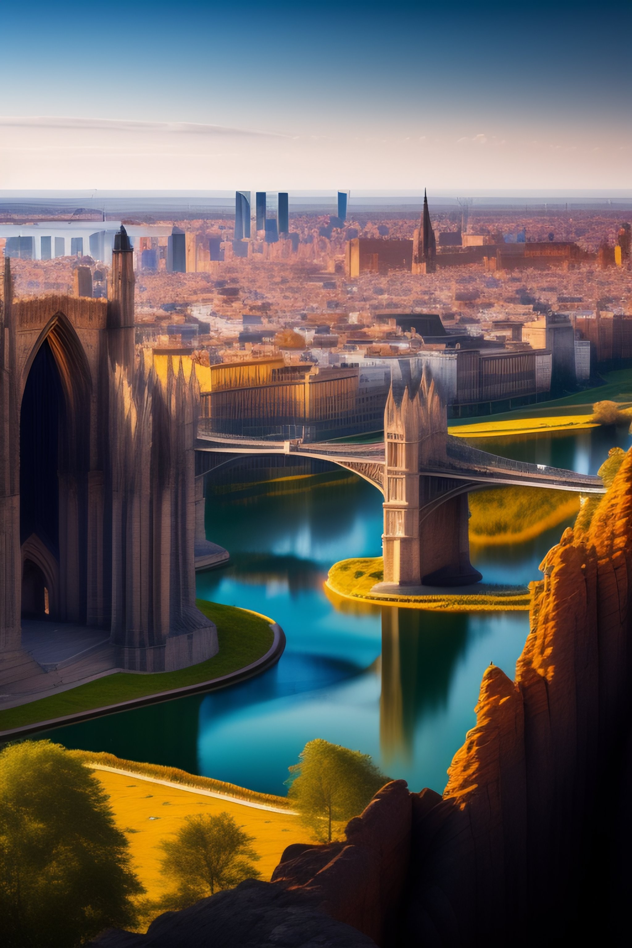 Lexica - A big city with stone and glass buildings