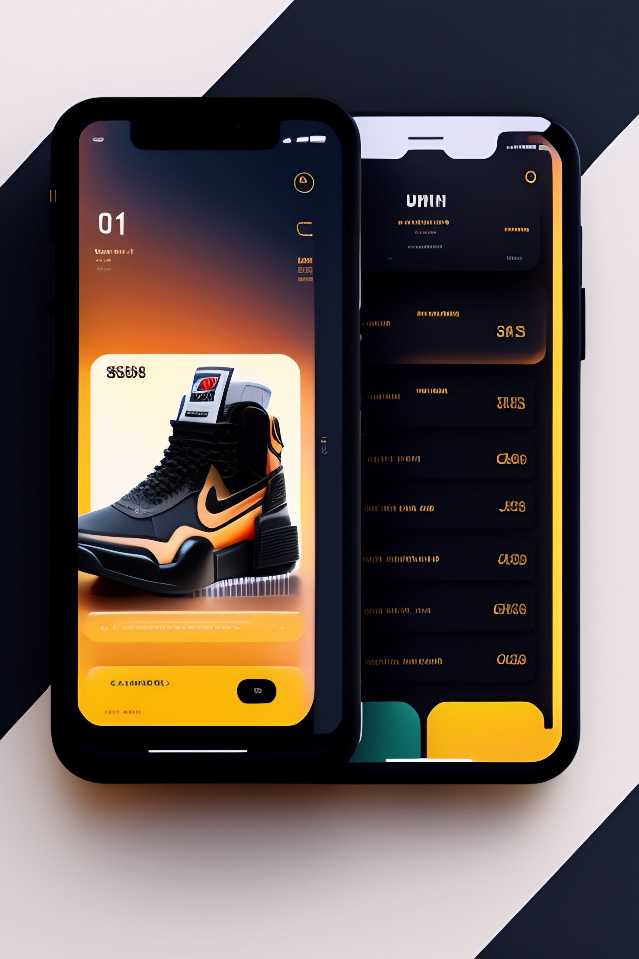 Lexica - UI UX interface design side by side Behance Dribbble, shopping ...