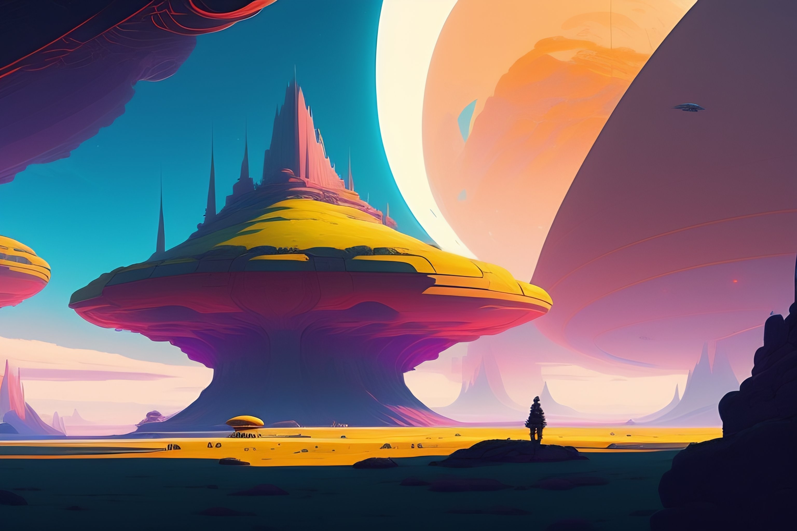 Lexica - Falling behind, alien landscape, illustration, wide shot ...