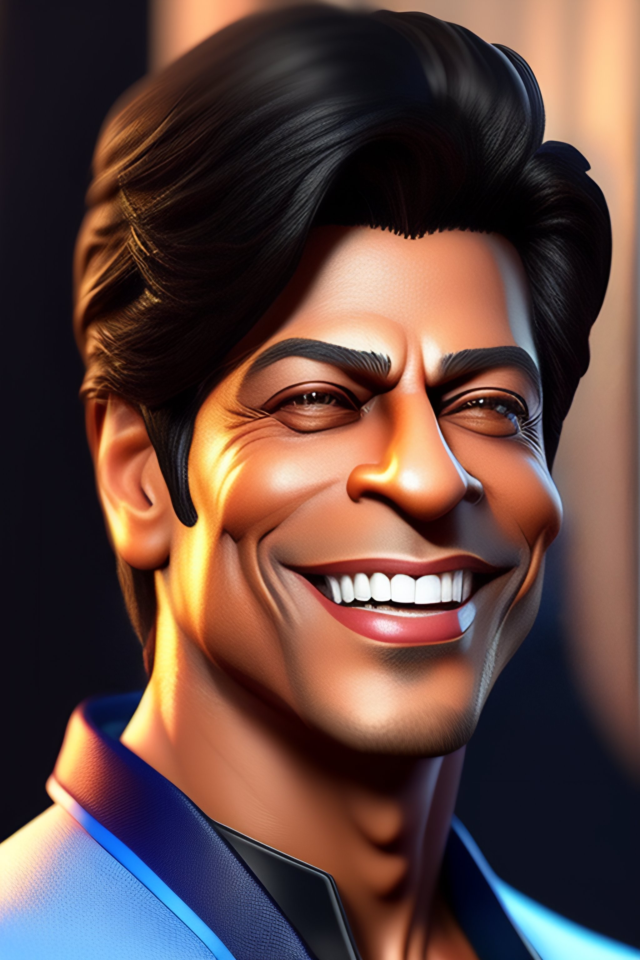 Lexica Caricature 3d Render Of Shah Rukh Khan Smiling Extremely