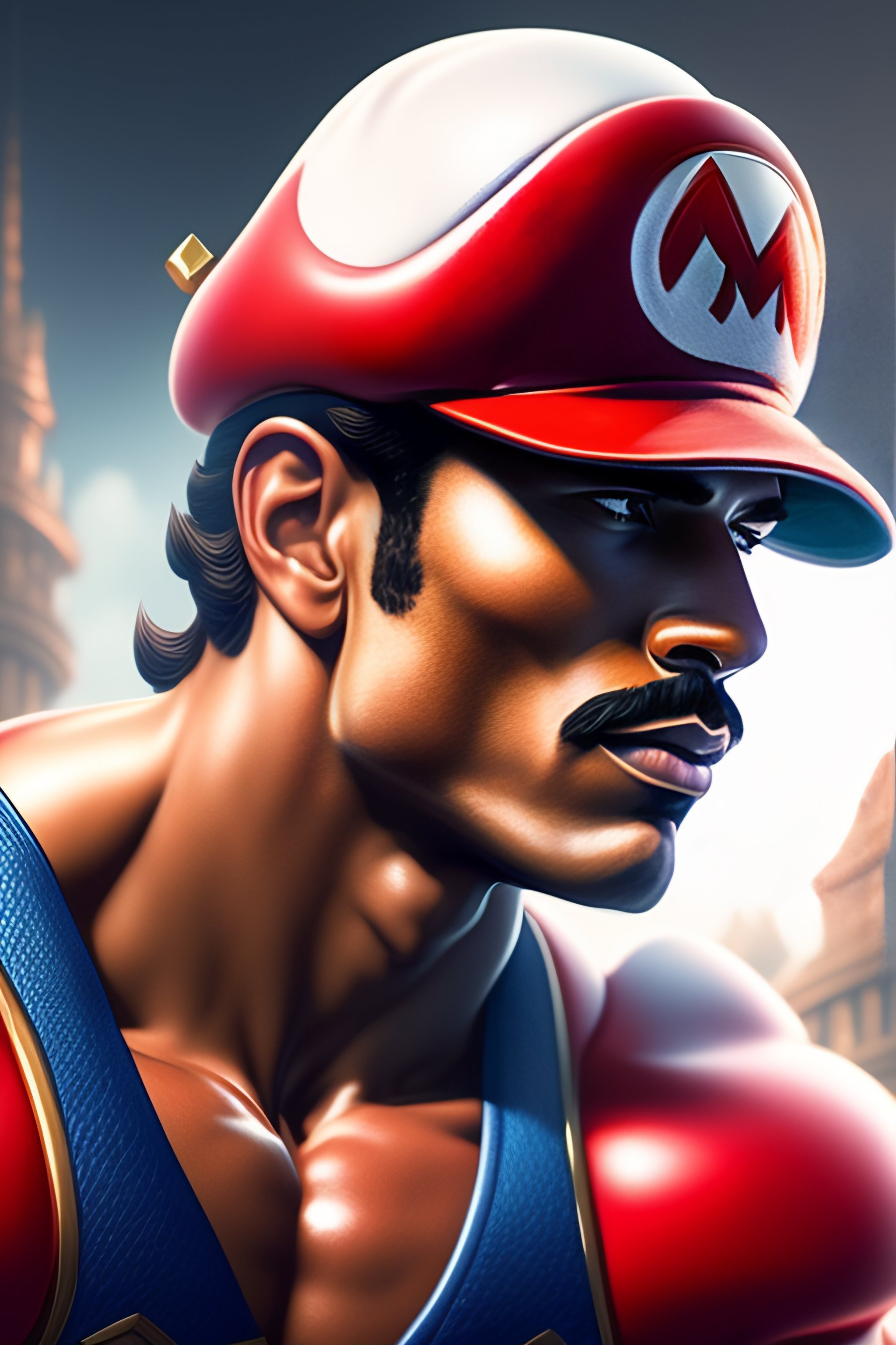 Lexica - SUPERMARIO, a highly detailed illustration, muscular ...