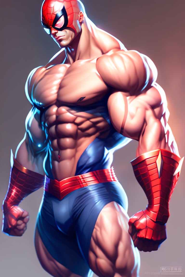 Lexica - Full body potrait of super muscular ripped body as spiderman ...