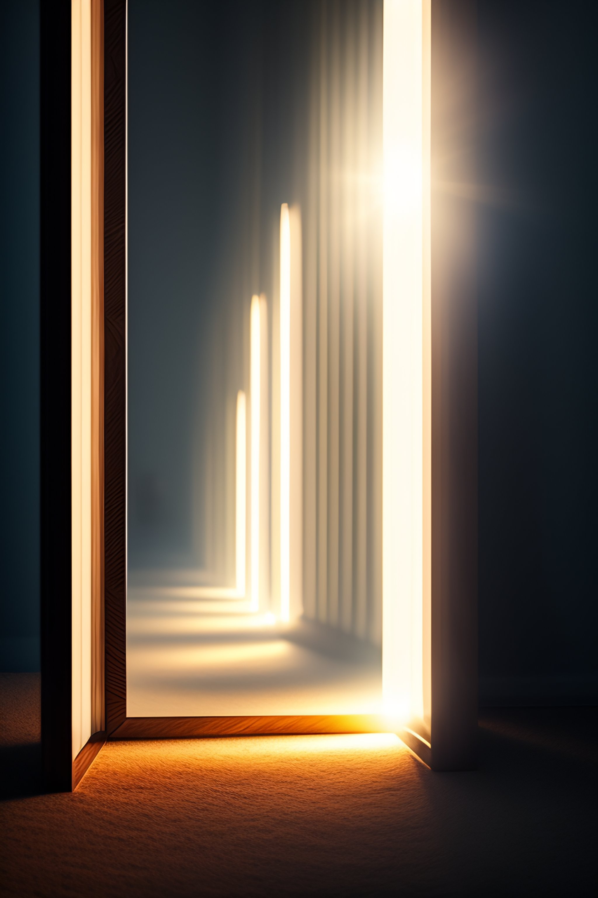 Lexica No reflection in the mirror, only light