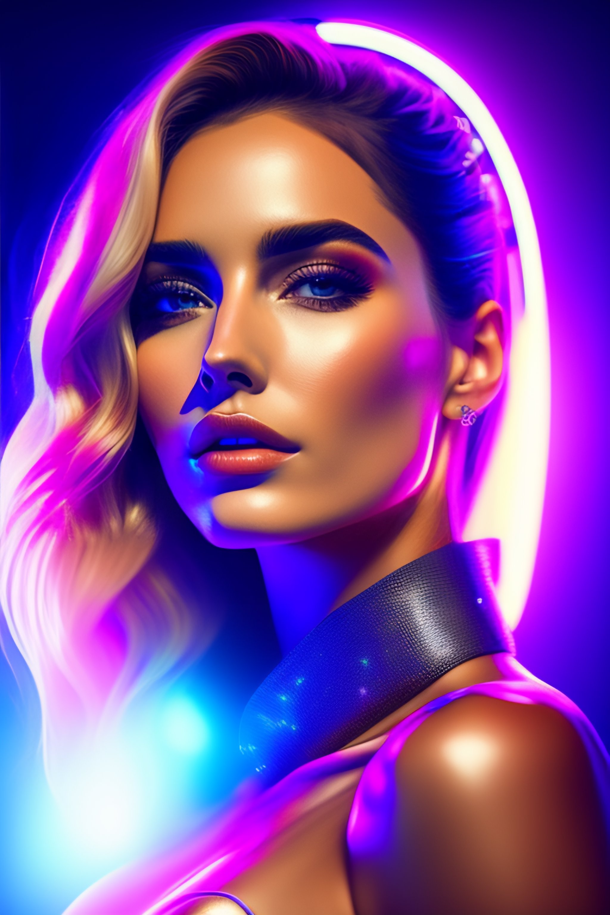 Lexica - Ana de armas, cyber neon lighting, futurism, intricate ...