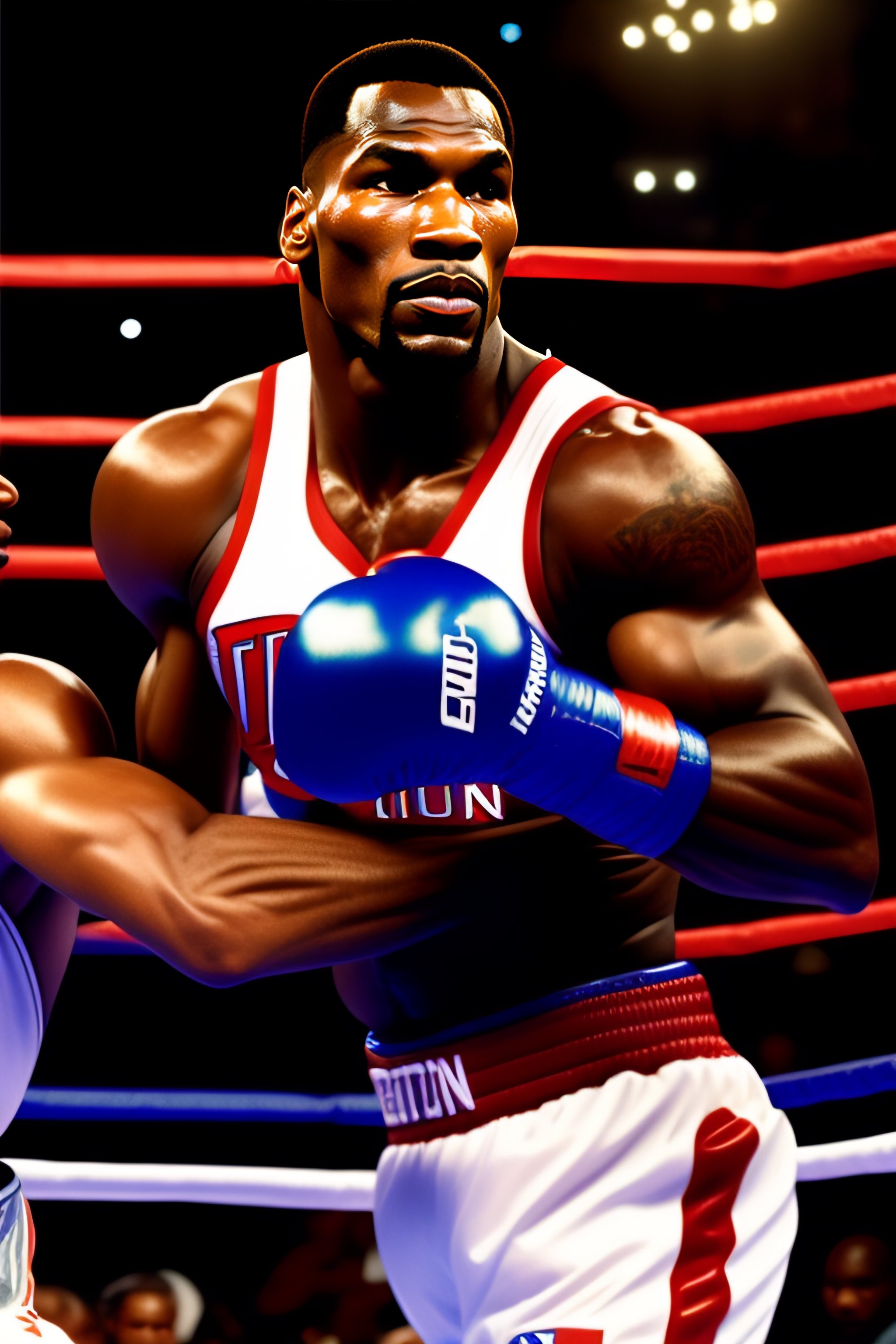 Lexica Detroit pistons fighting mike tyson on the moon