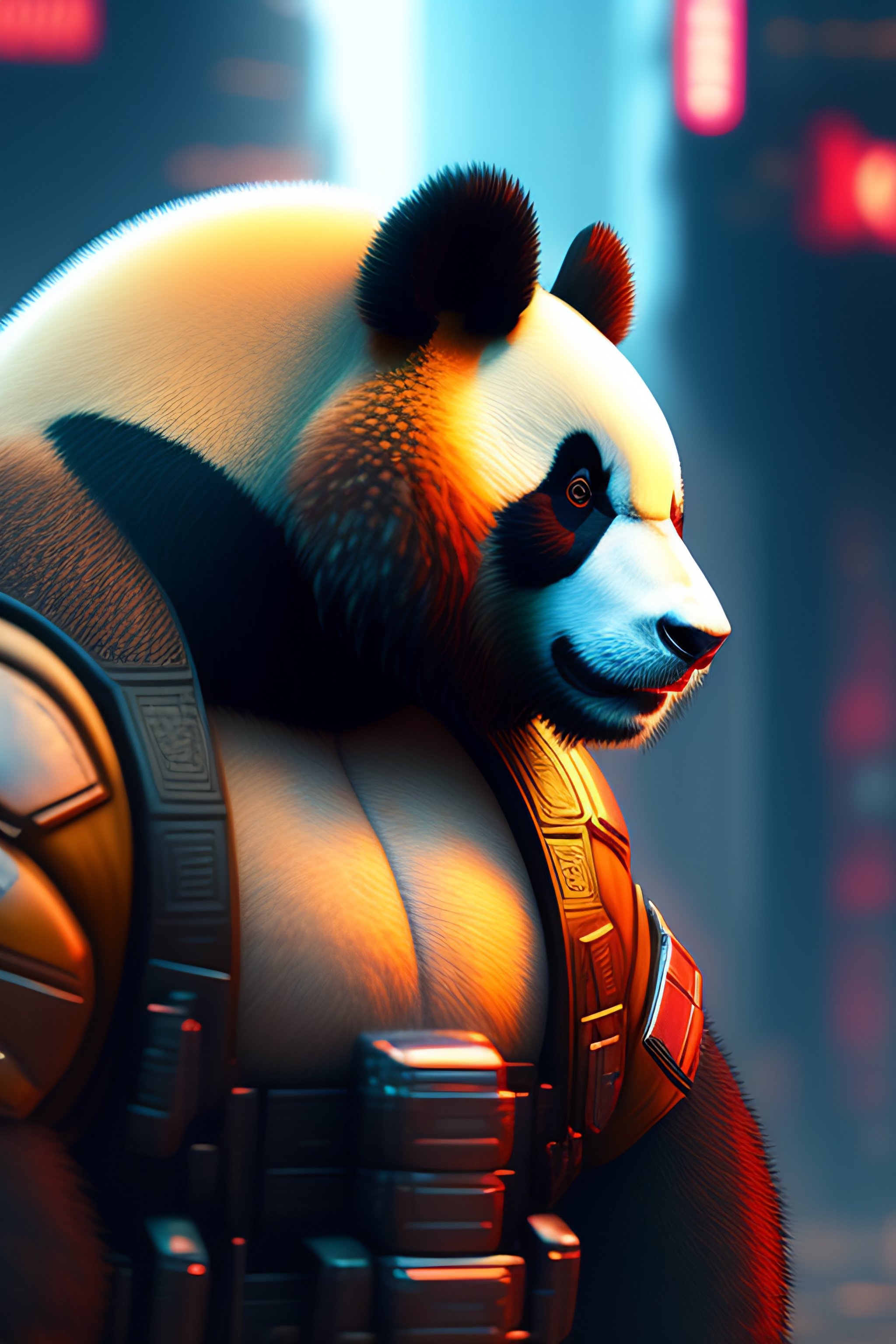 Lexica - Panda in cyberpunk style 2077s, in NFT format