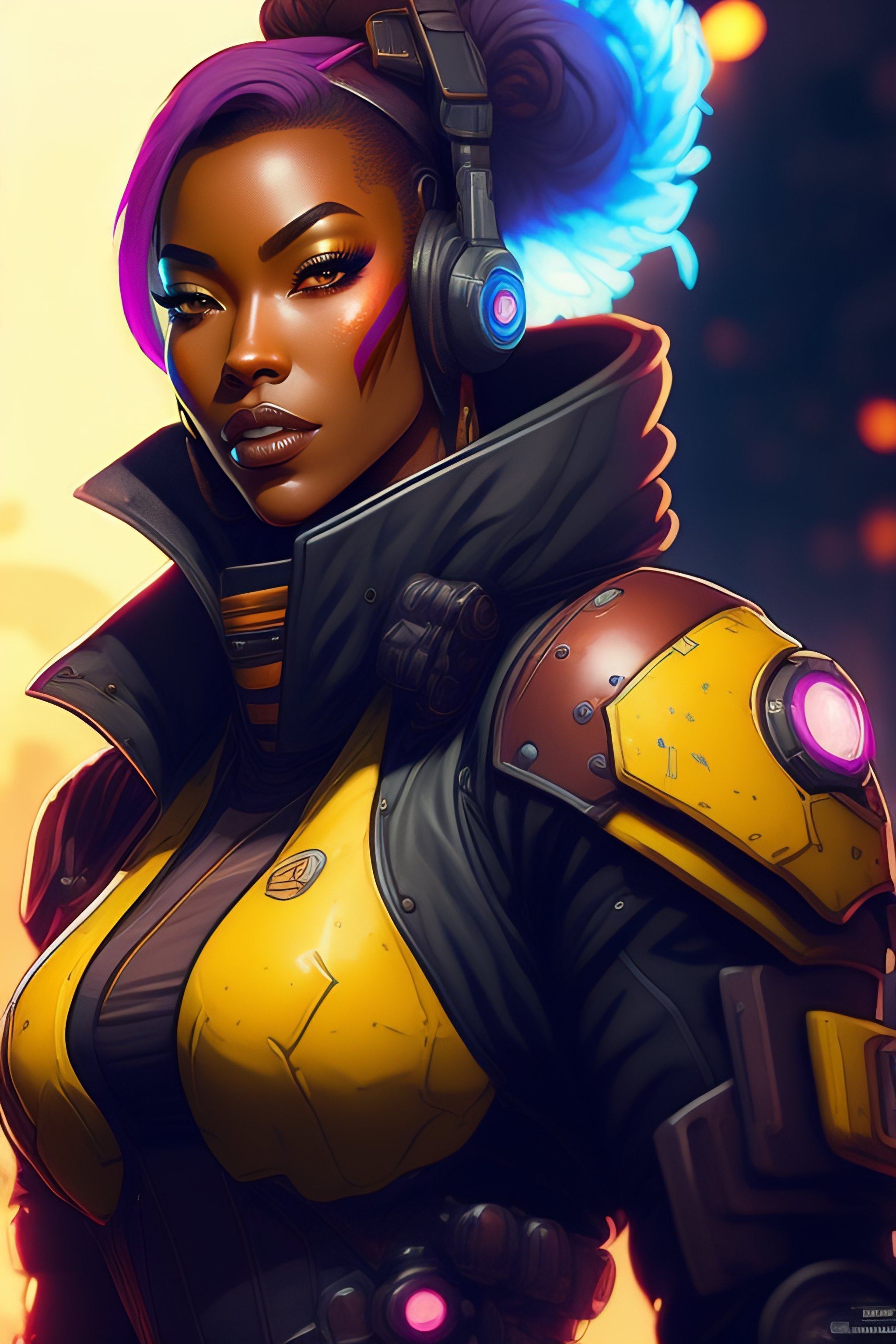 Lexica - A study of cell shaded portrait of cyborg as borderlands 3 ...