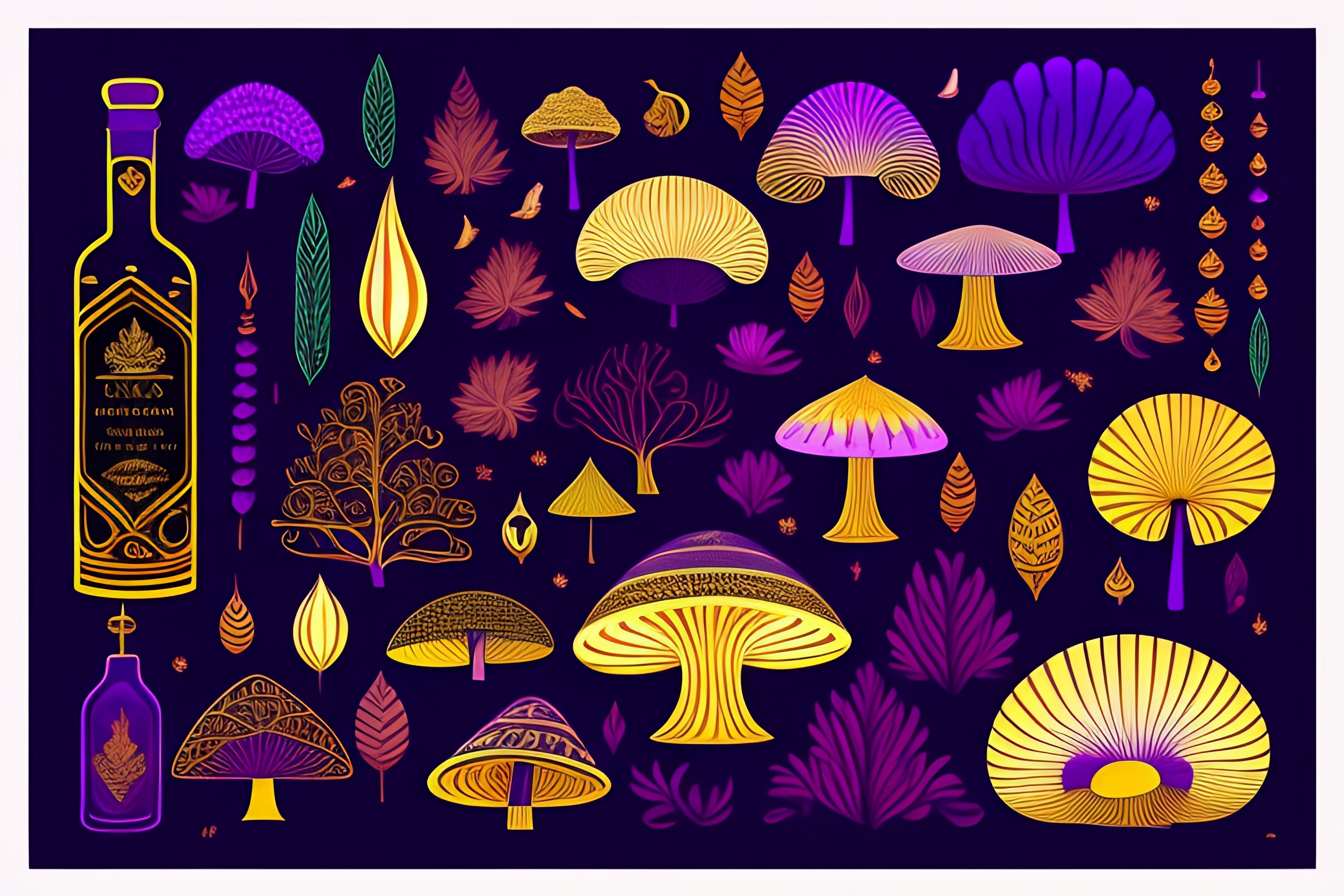 Lexica - Poster, line art, detailed, purple, black and gold, roman ...