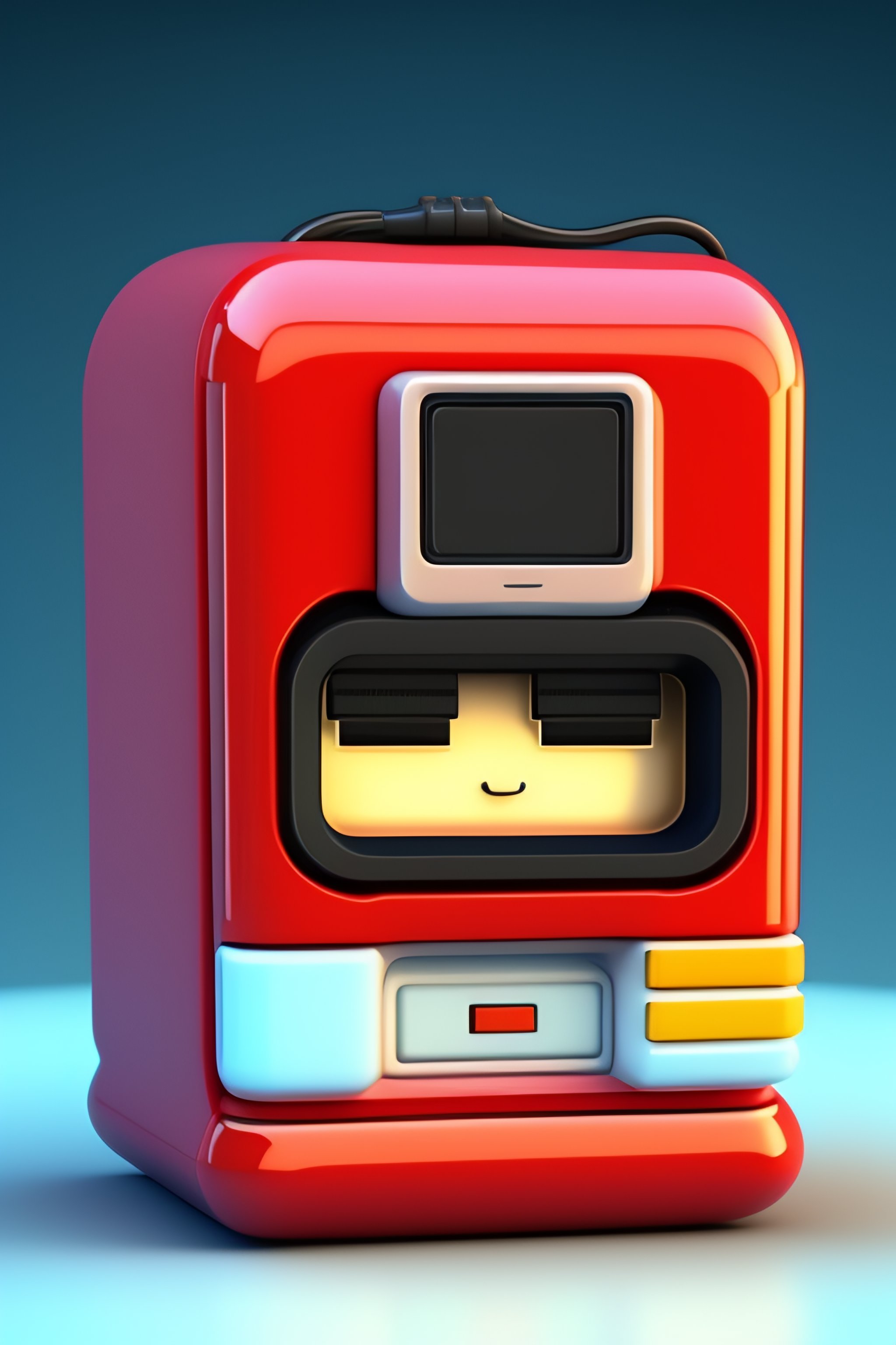 Lexica - 3d pixel retro tiny cute macintosh render, minimal, kawaii