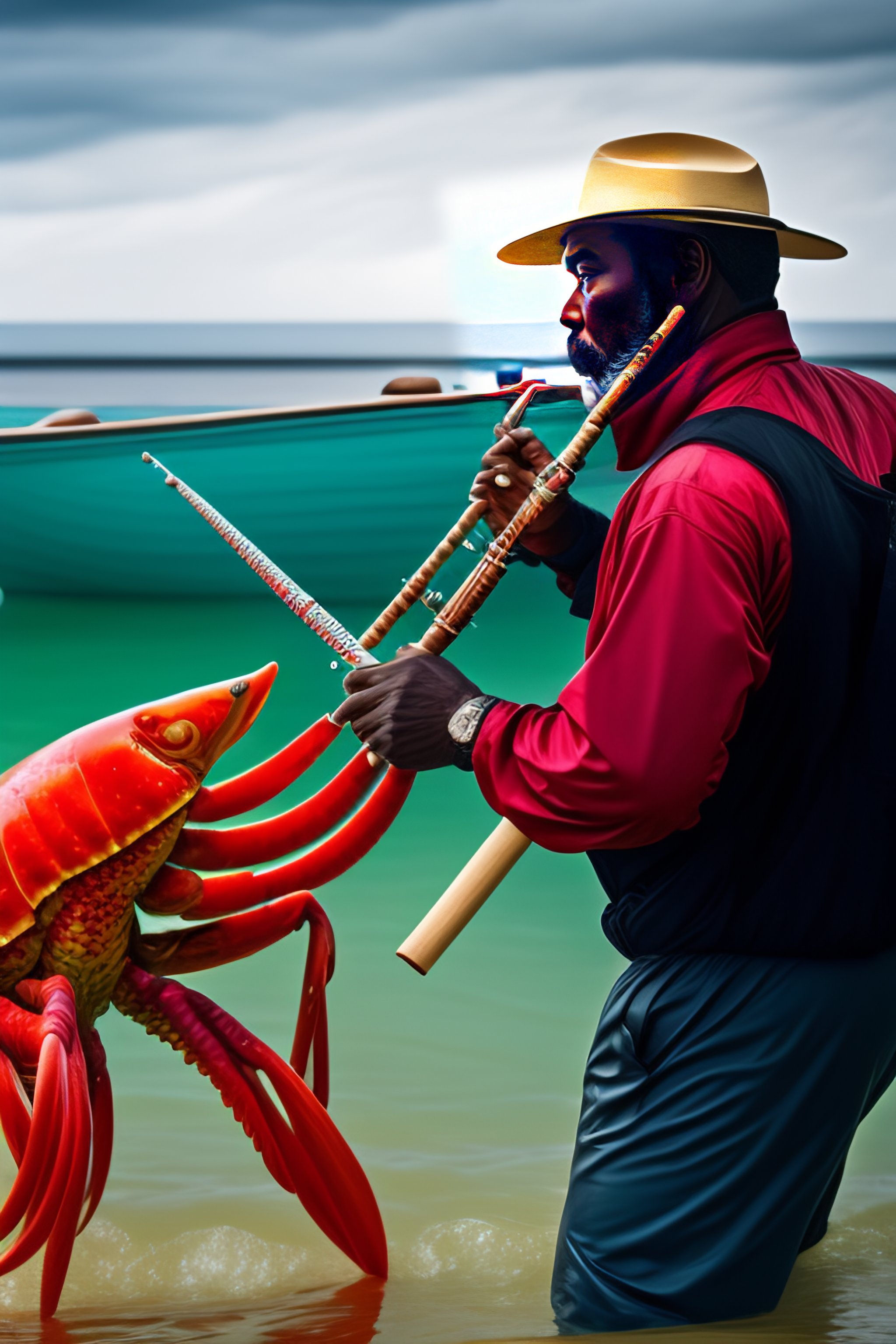Lexica - A fisherman plays the flute and two lobsters are dancing