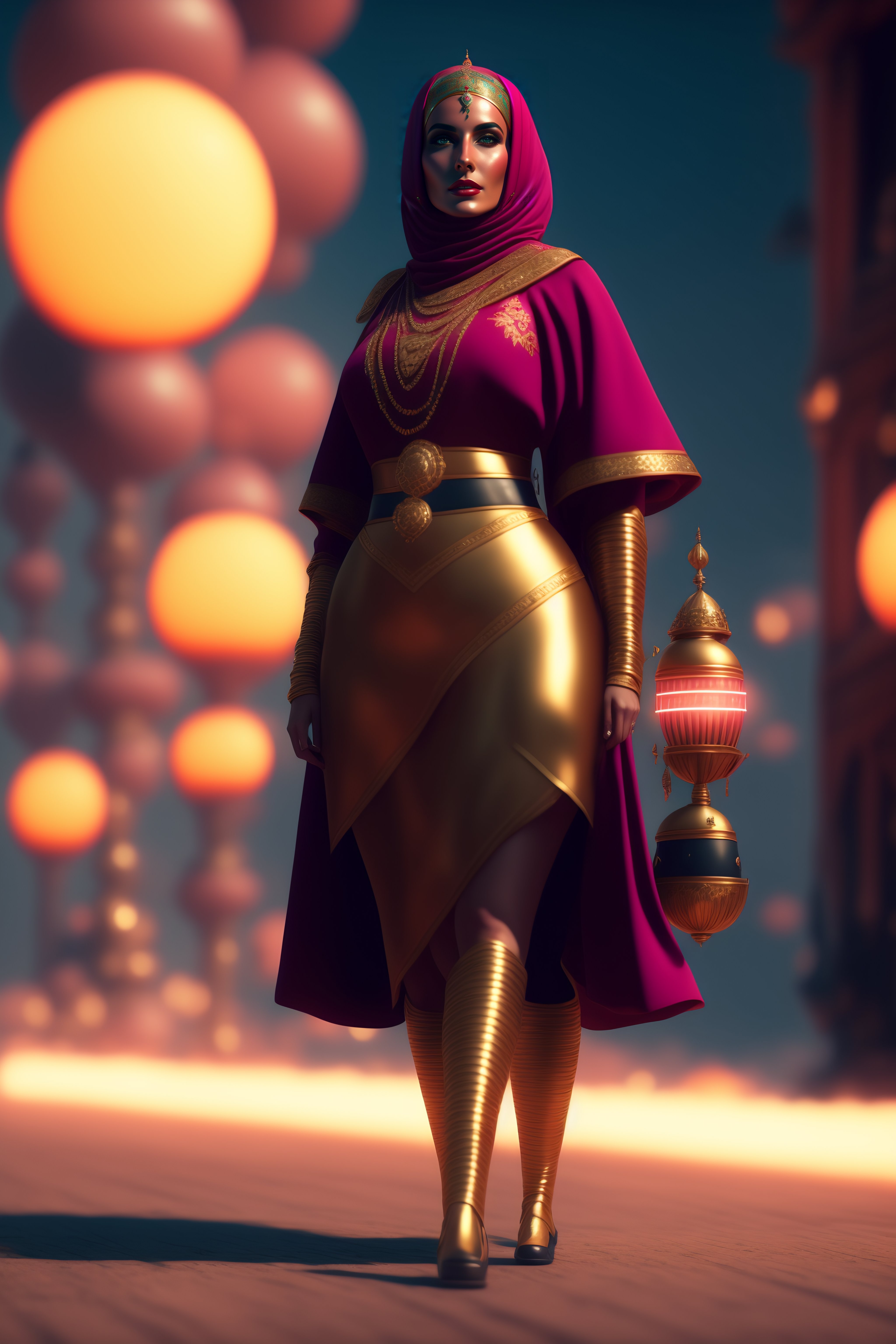 Lexica - Ottoman princess sultan woman in simon stalenhag style 1920s ...