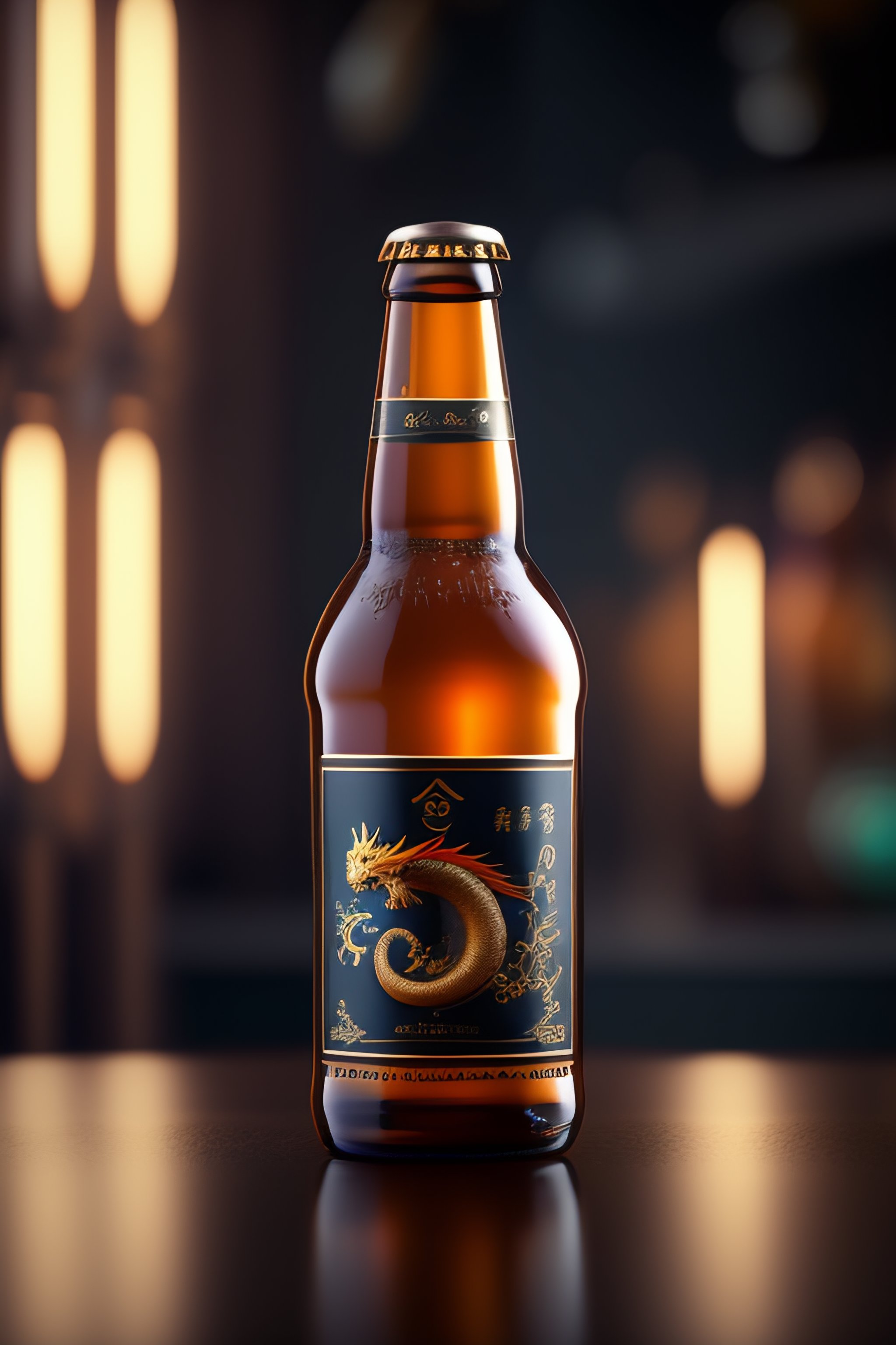 Lexica 1 perfectly centered dragon design mockup beer commercial