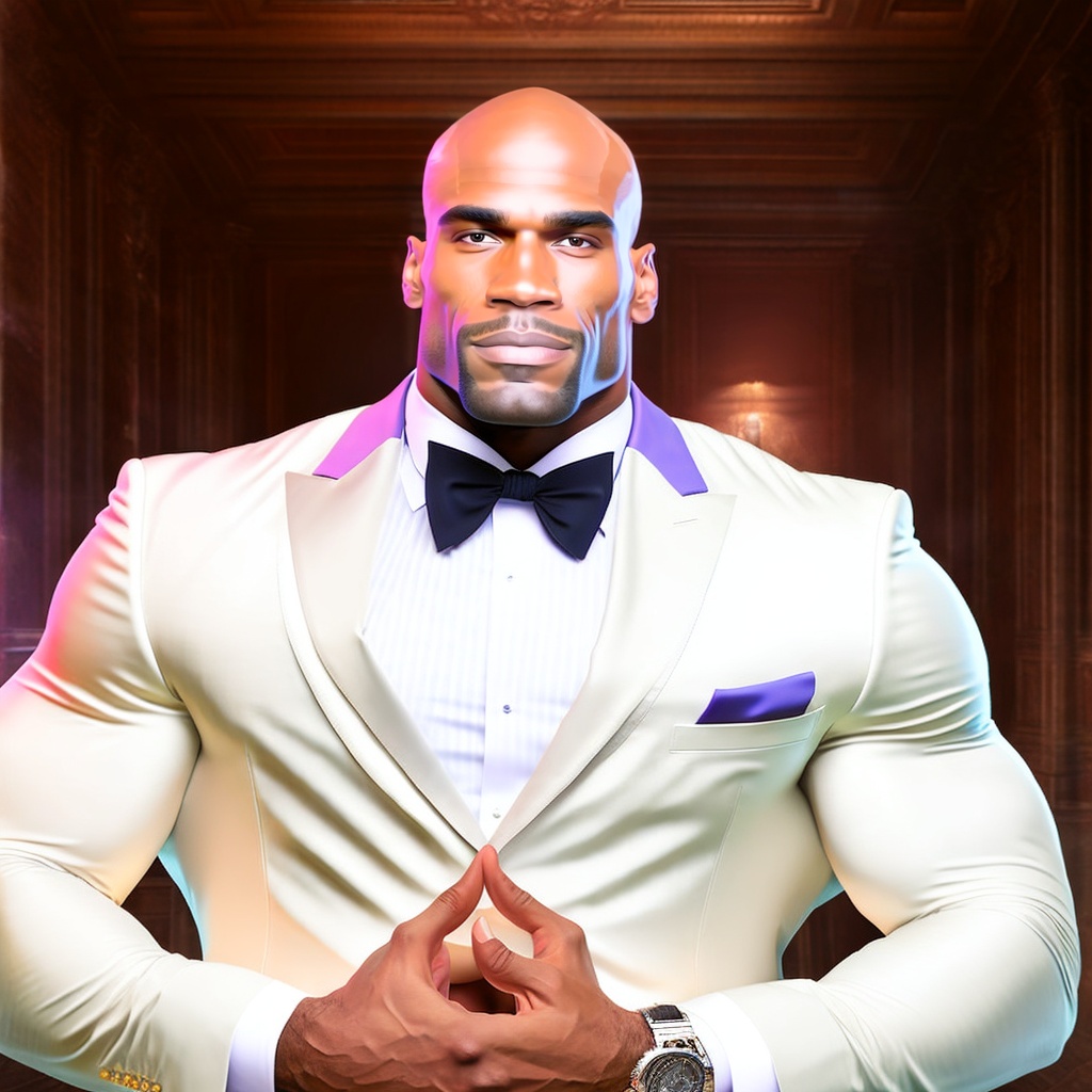 Lexica A sharp full body photo of a very tall, extremely muscular black Bodybuilder, Boris