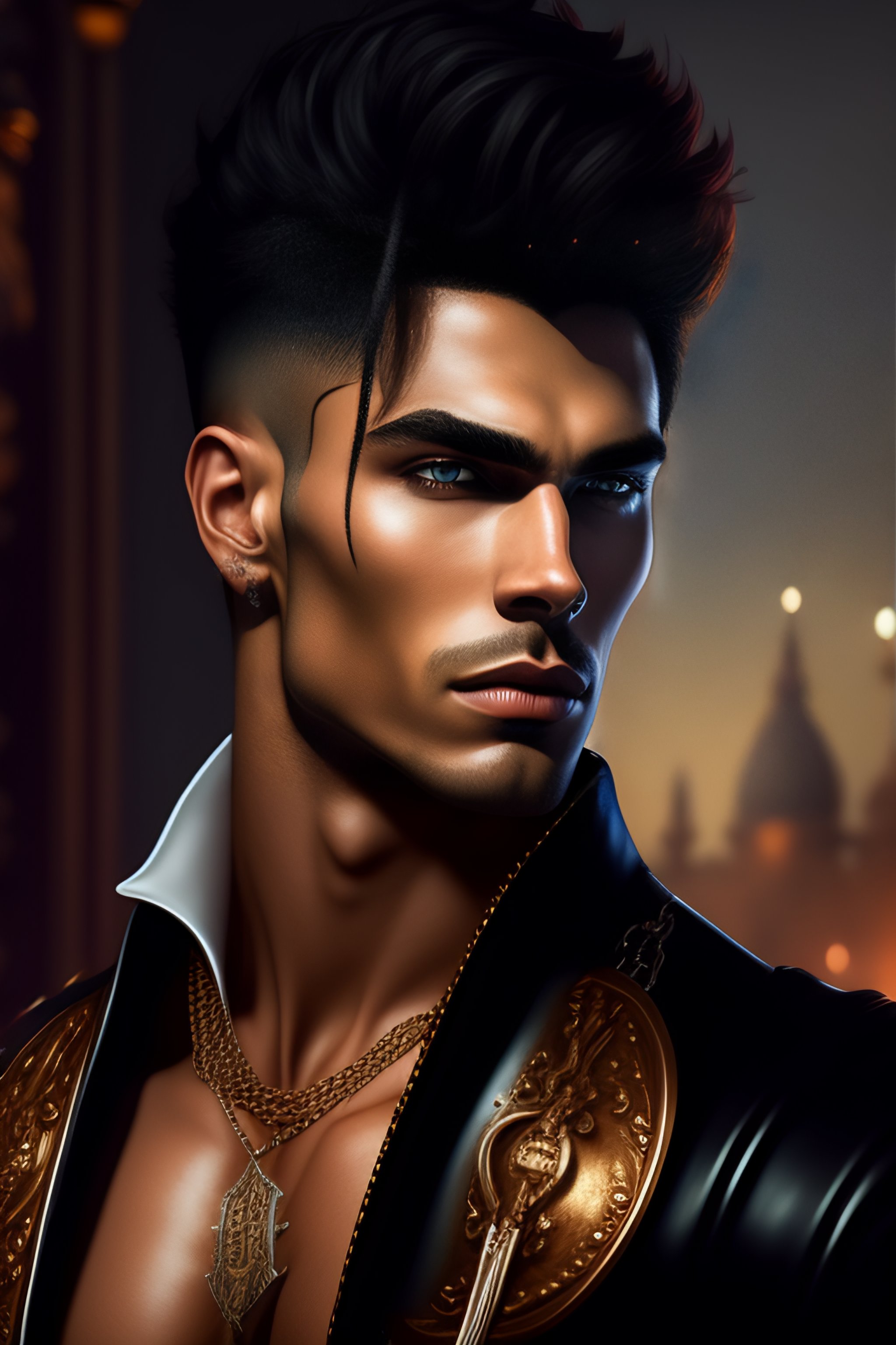 Lexica - Portrait of athletic male vampire, gorgeous, detailed face ...
