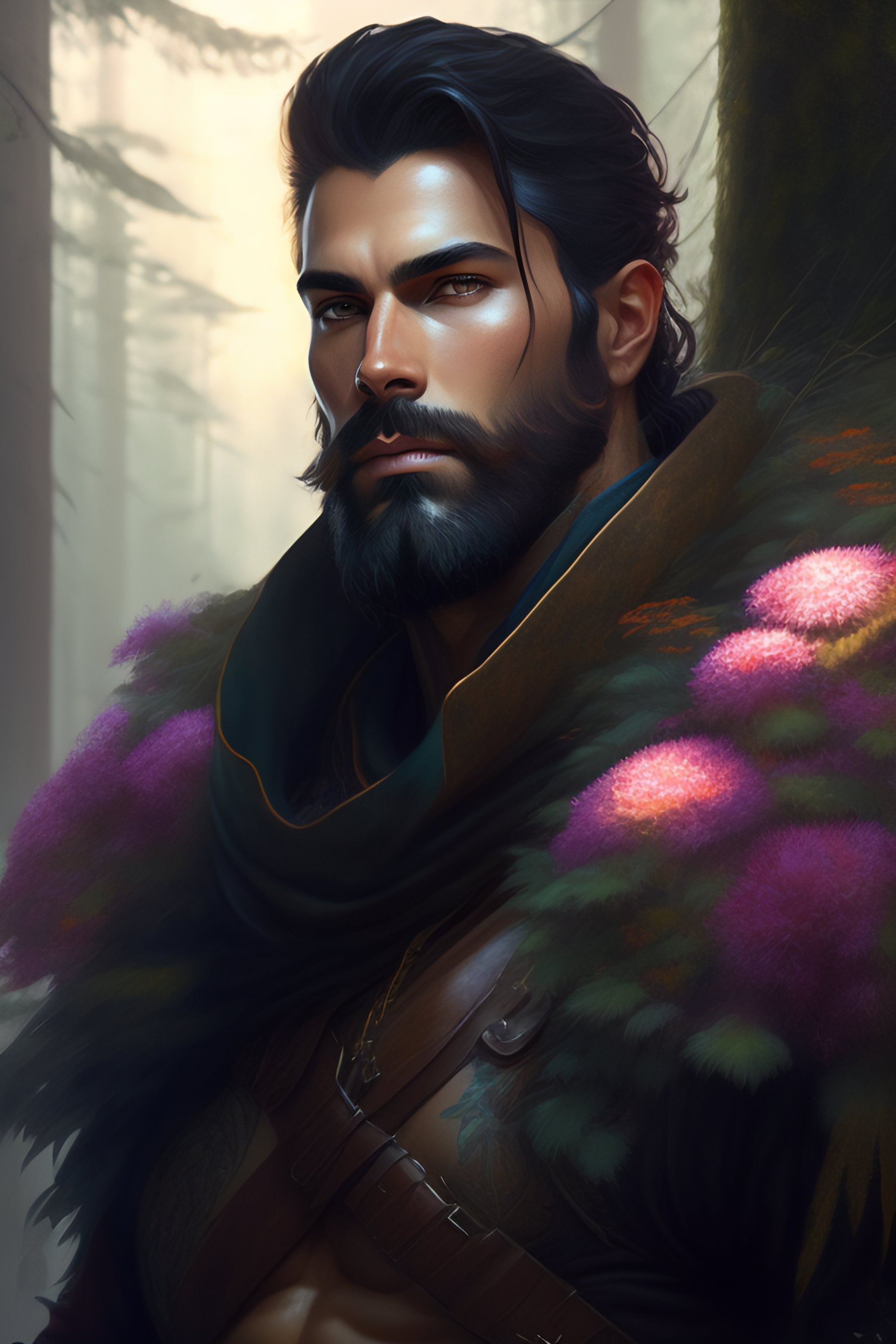 Lexica - God of the forest, 3 0 years old, rugged, handsome, dark hair ...