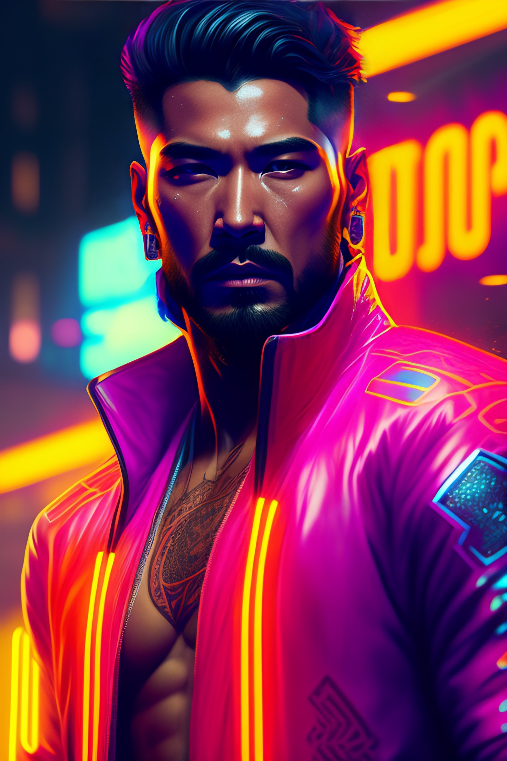 Lexica - Detailed portrait Neon boxer John wick, cyberpunk futuristic ...