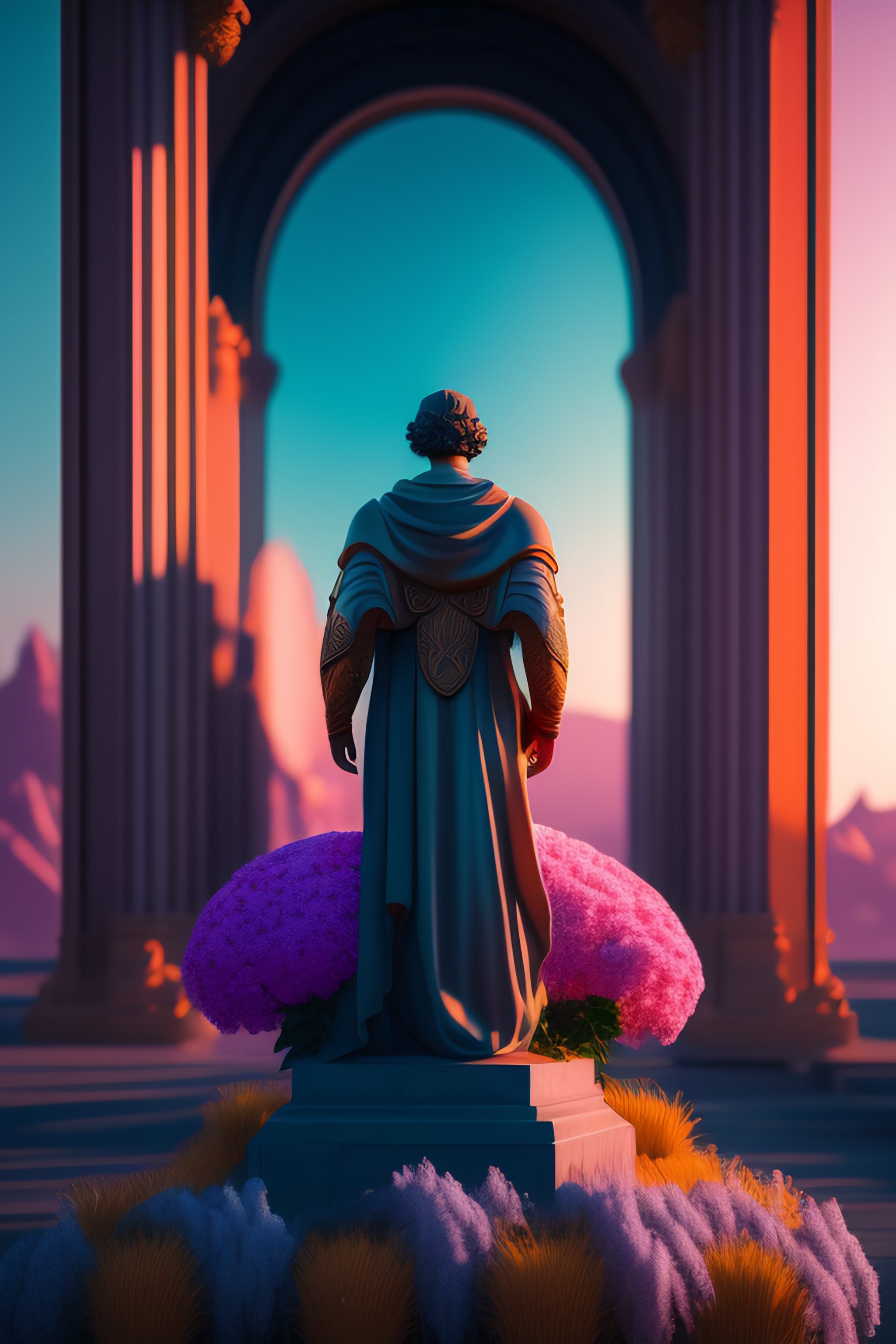 Lexica Portrait of statue of david with beautiful flowers, beautiful