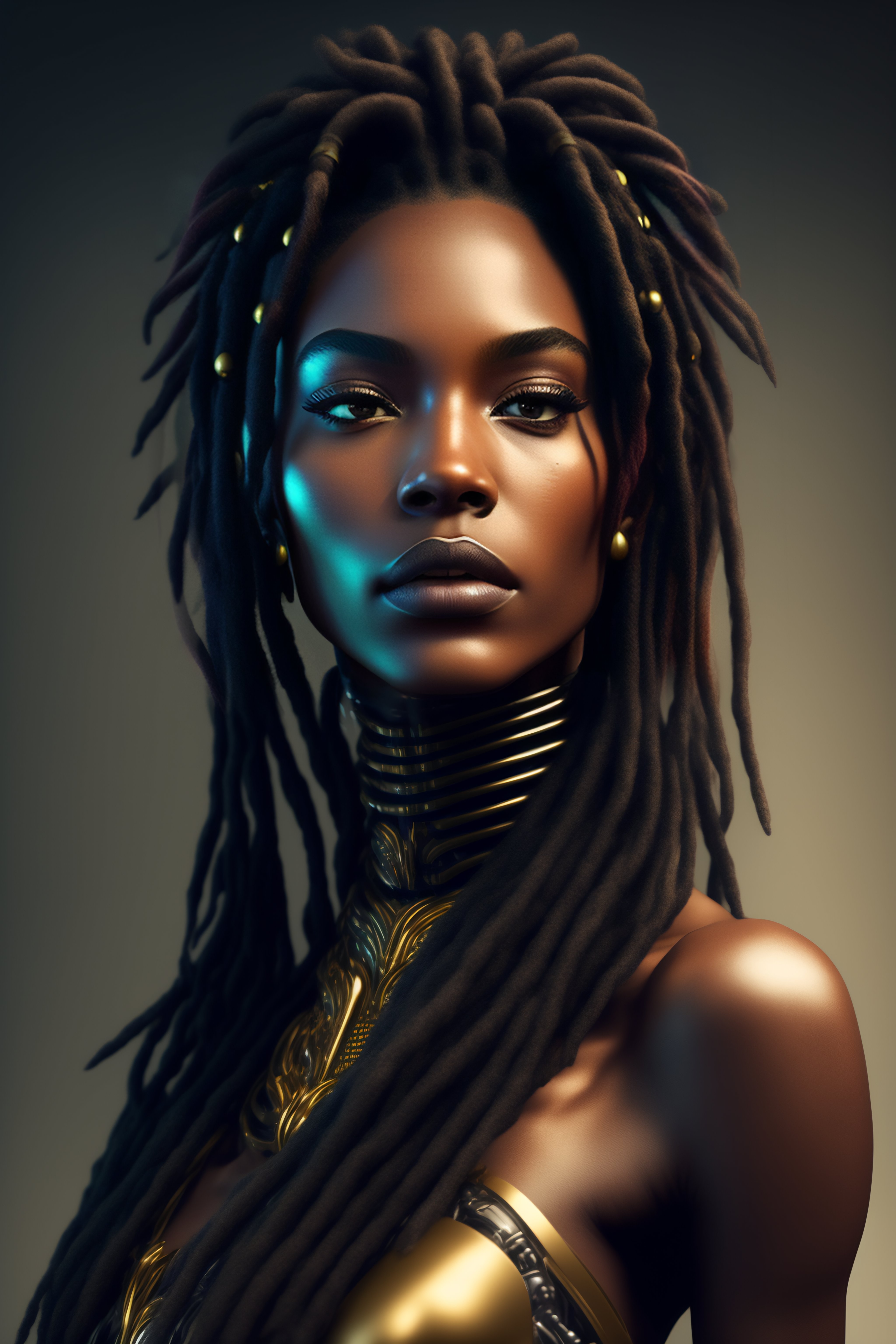 Lexica - True alien, dreadlocks, ultra realistic, robot, portrait