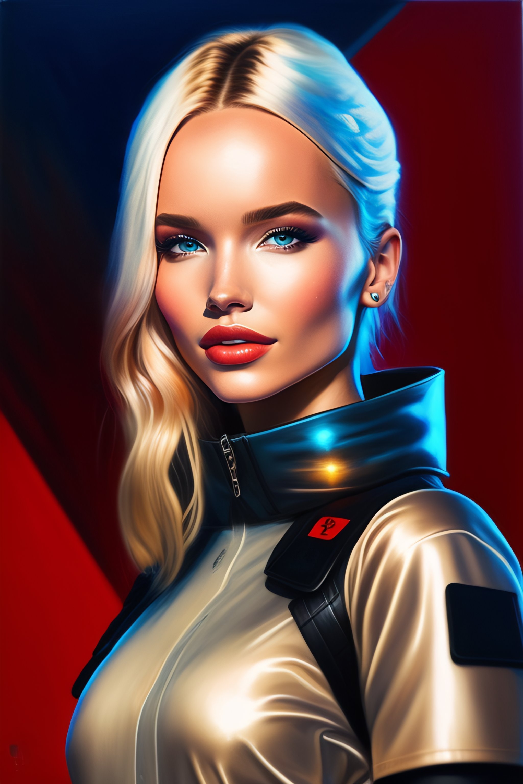 Lexica - Light blonde Dove Cameron looking cyberpunk, survivalist, oil ...