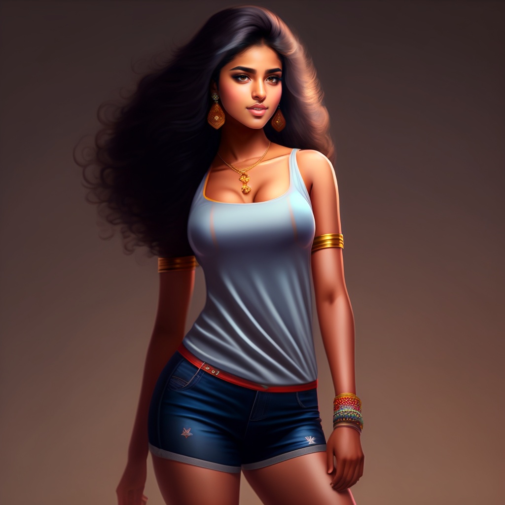 Lexica - Indian girl, age 18, short clothes, wearing top, 4k , Realistik