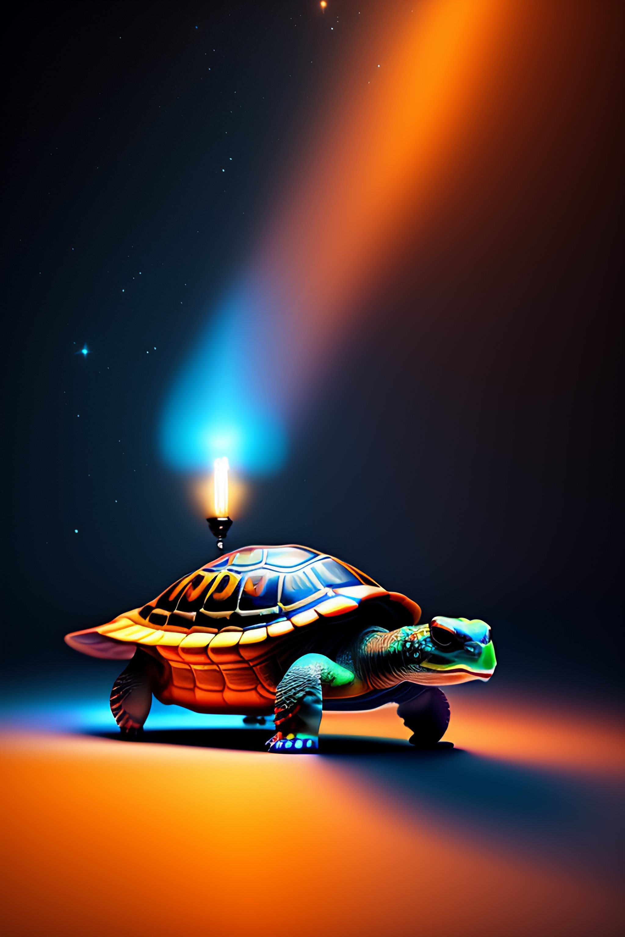 Lexica - Headless Tortoise in space volumetric lighting 8k octane render