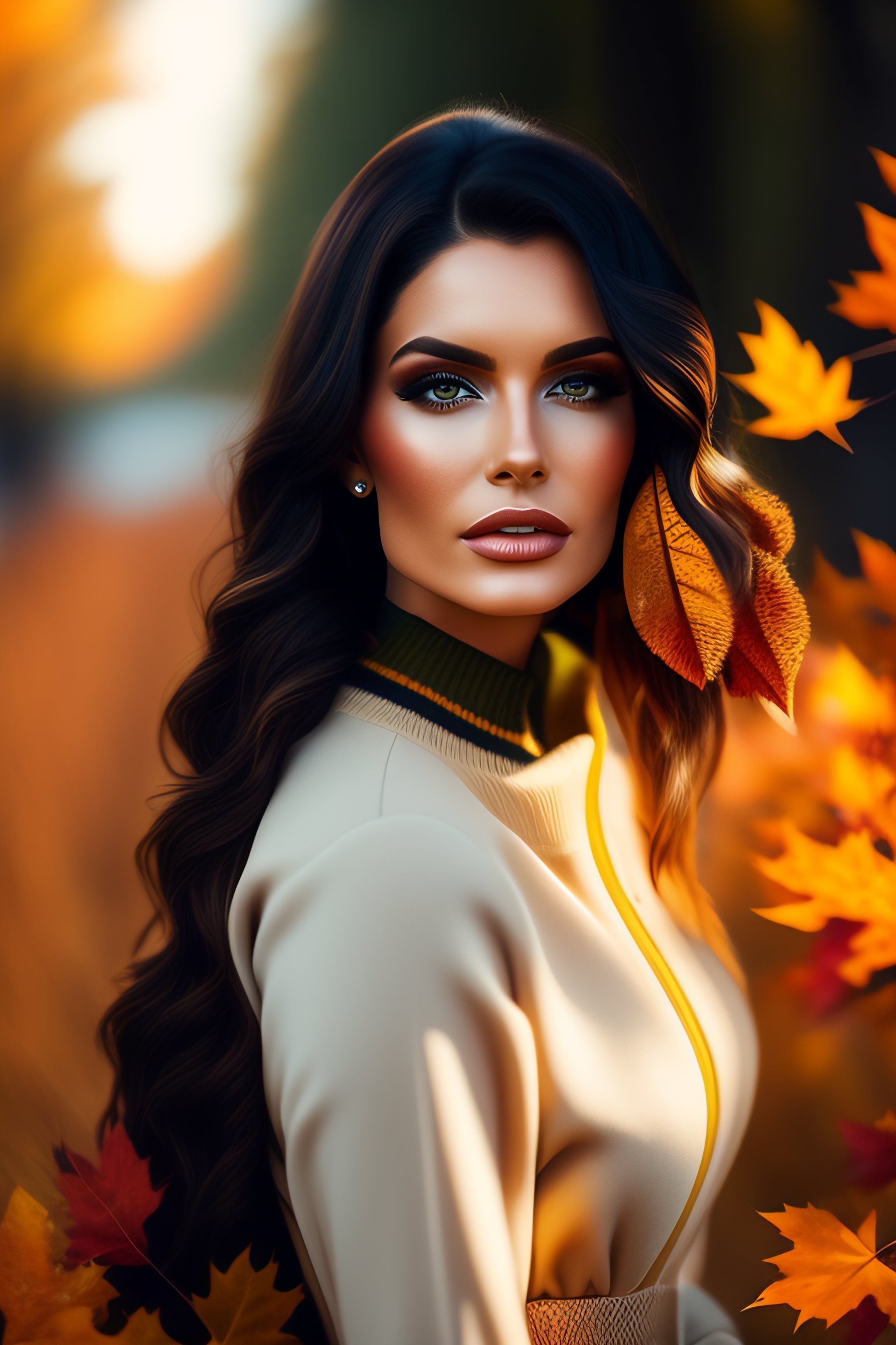 Lexica Professional Photo Of Fall Outfits Collection Brunette Model Full Body Realistic Hands 2942