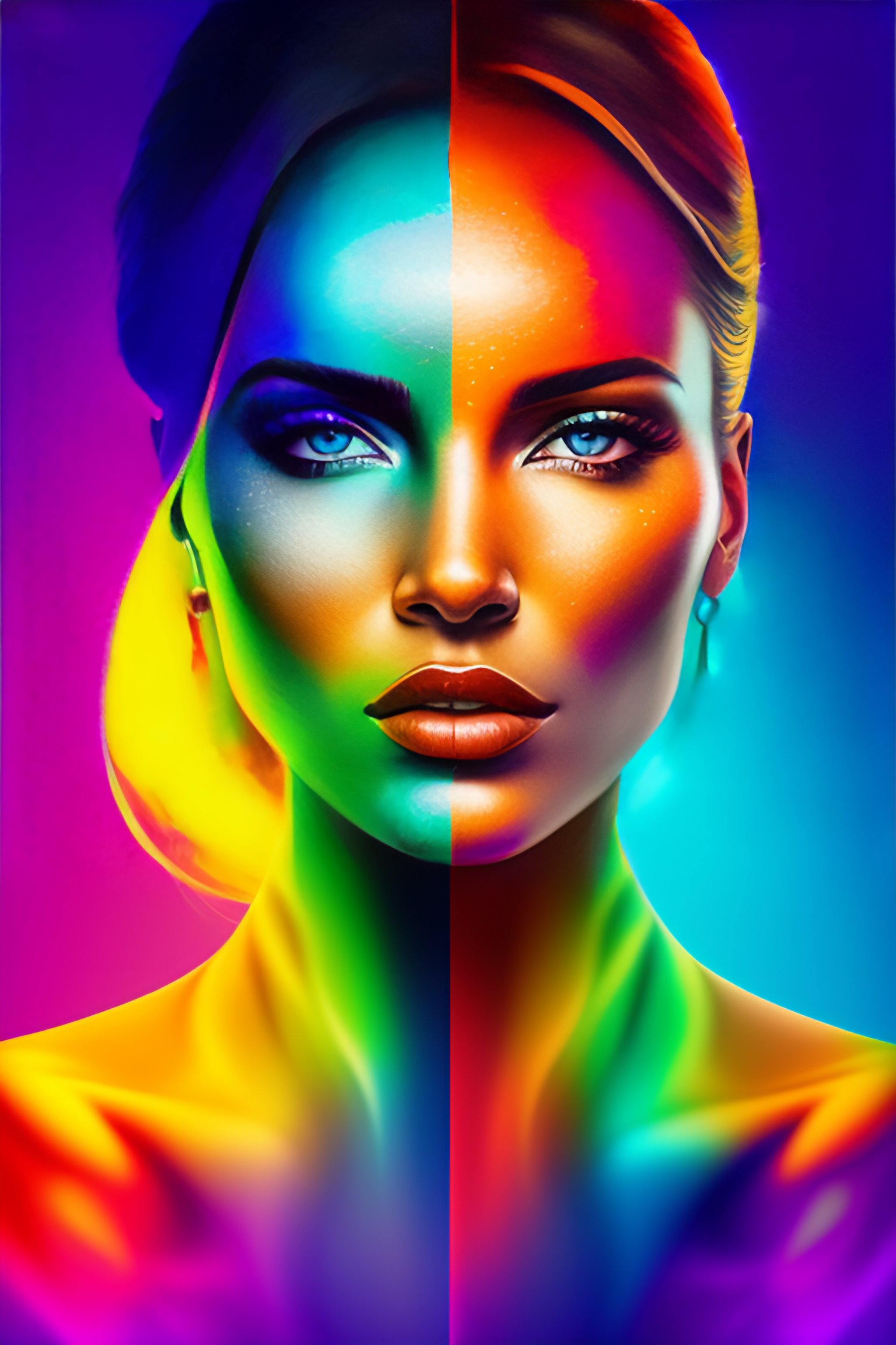 Lexica - Woman face in vibrant colors soround by chakra and an aura and ...