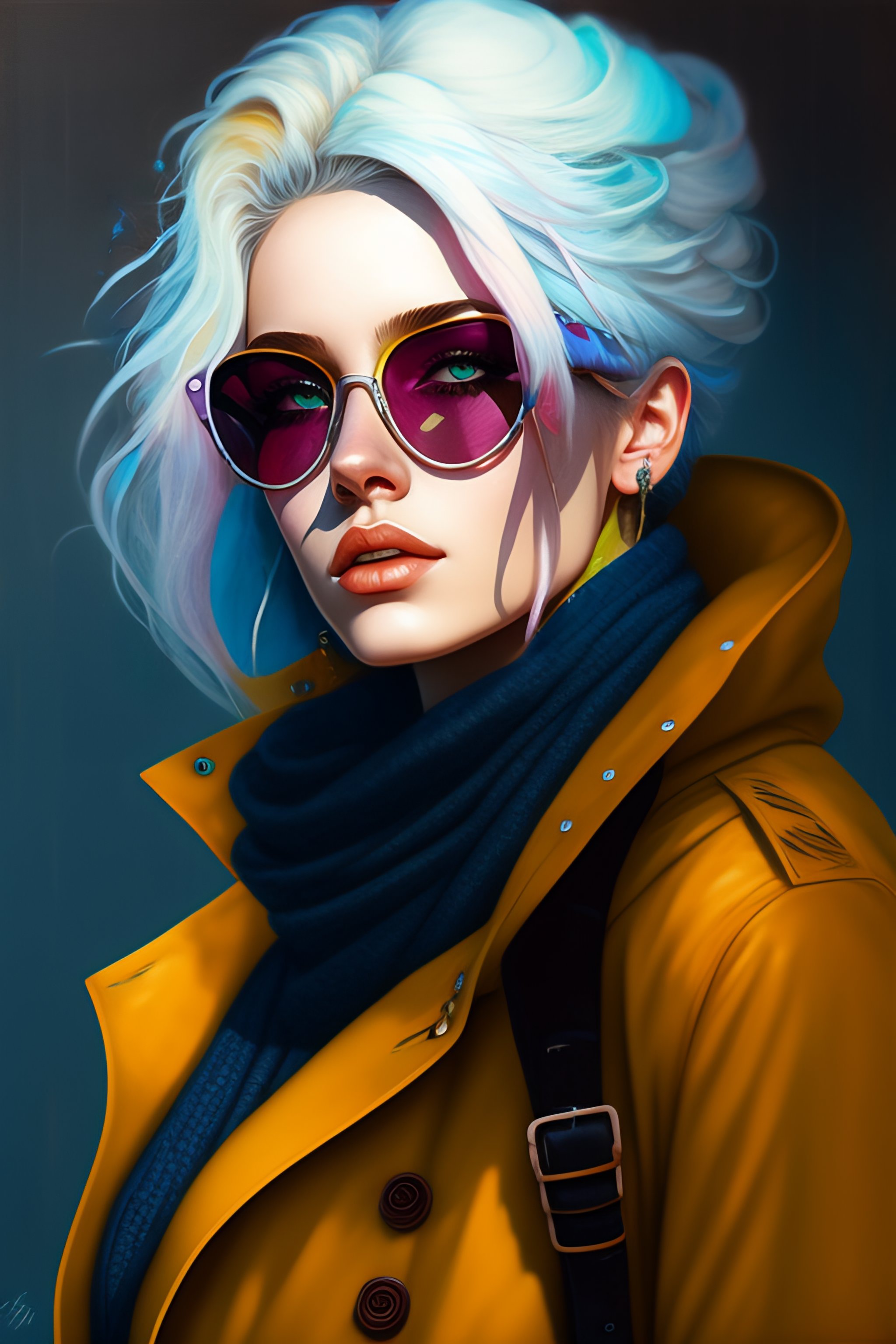 Lexica - Highly detailed portrait of a sewer emo punk woman student ...