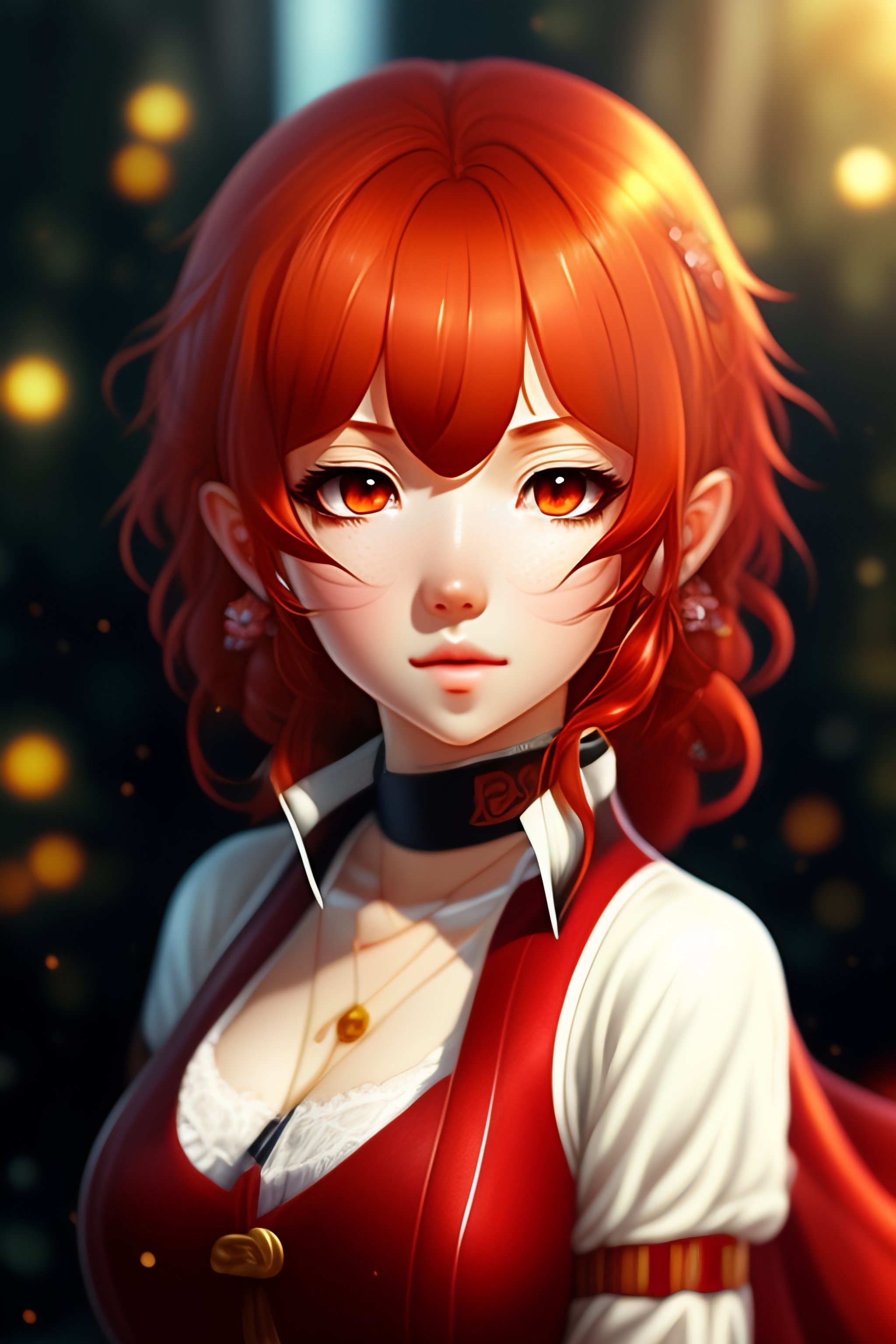 female anime characters with red hair