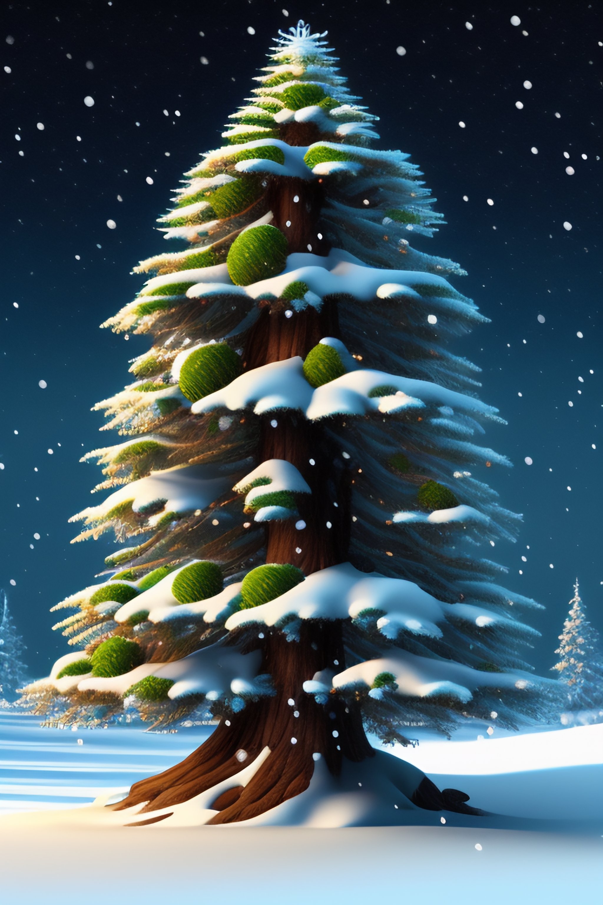 Lexica - 2d sprite tree winter
