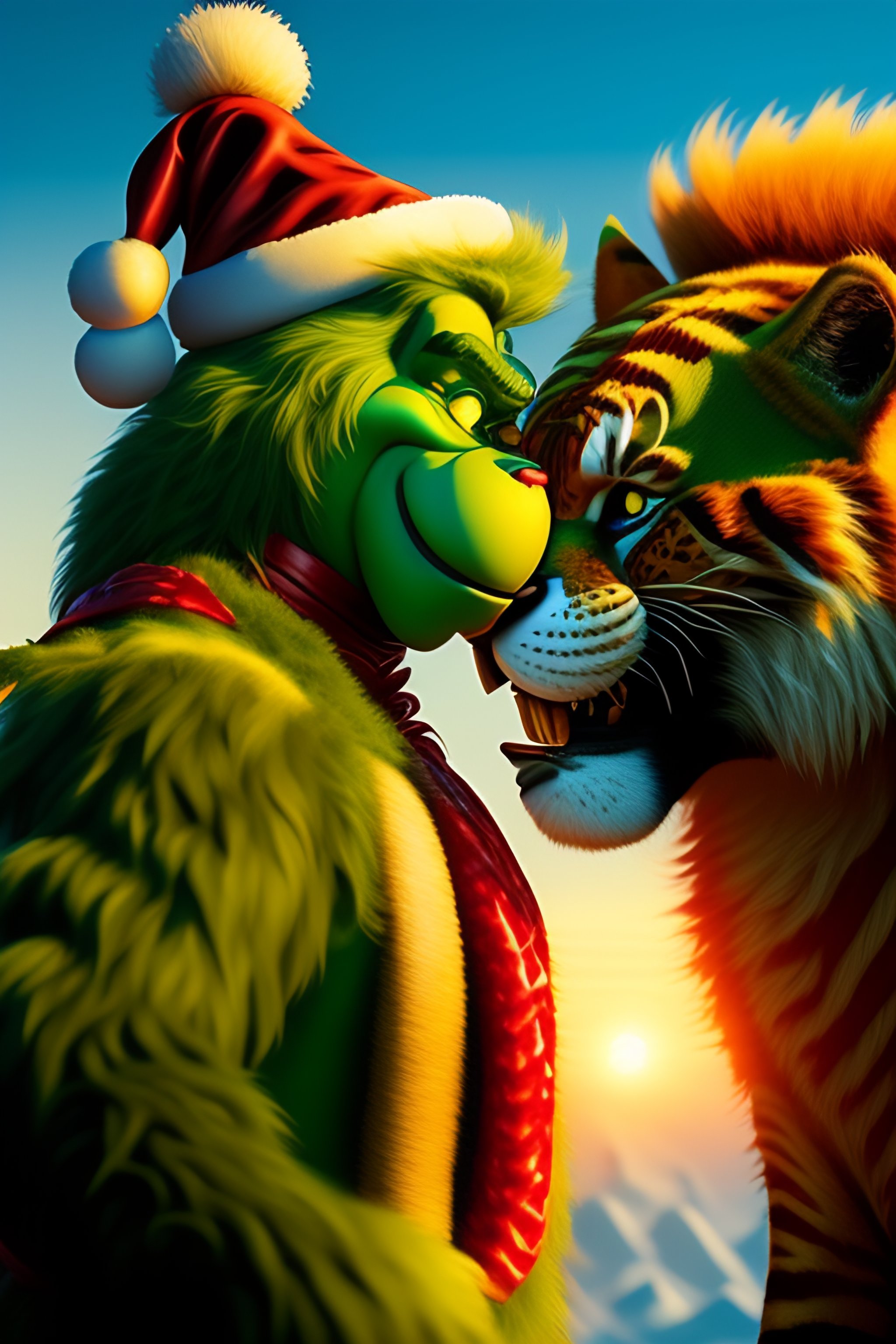 Lexica - The grinch and tony the tiger kissing