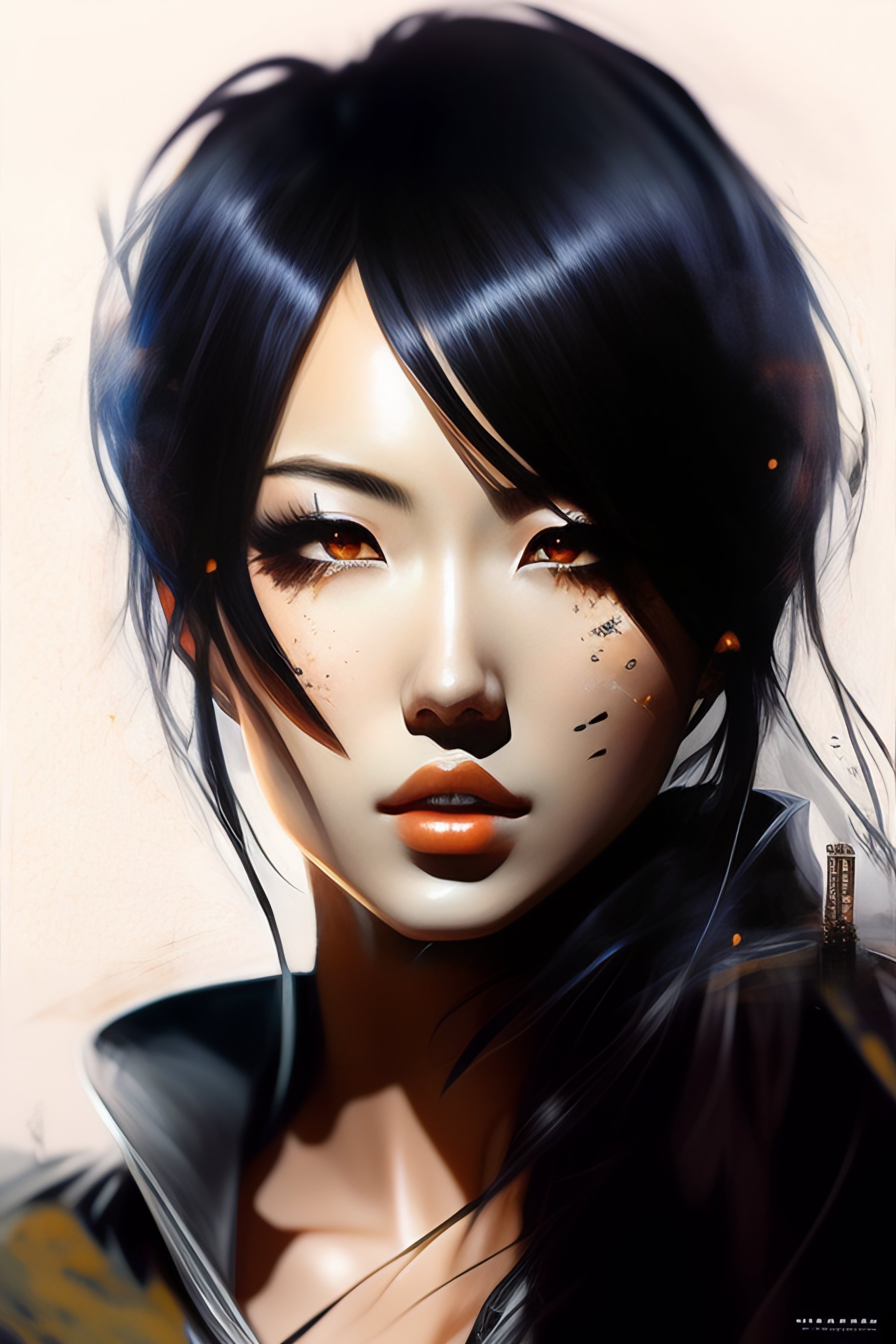 Lexica - Portrait of an anime character hyper realistic, by russ mills