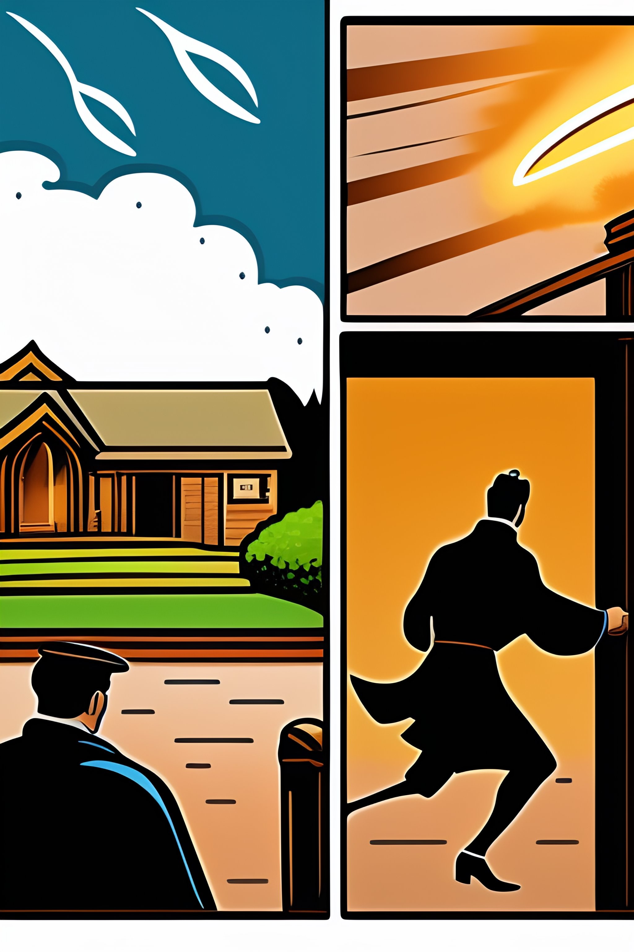 Lexica - Multipanel Cartoon Comic of catholic Monk being hit by ...